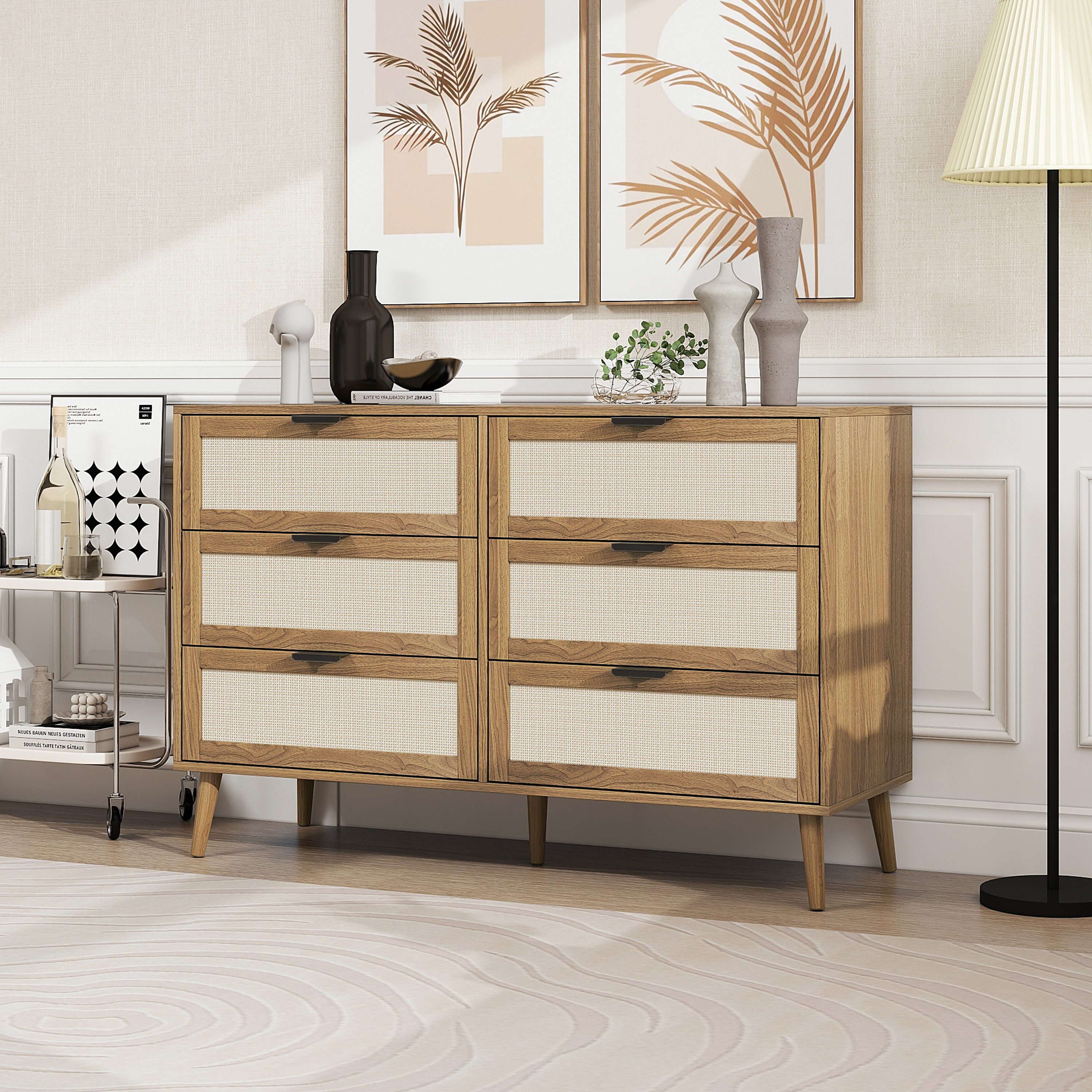 Furnishings Home Sideboard Schrank Kredenz Rattan günstig online kaufen