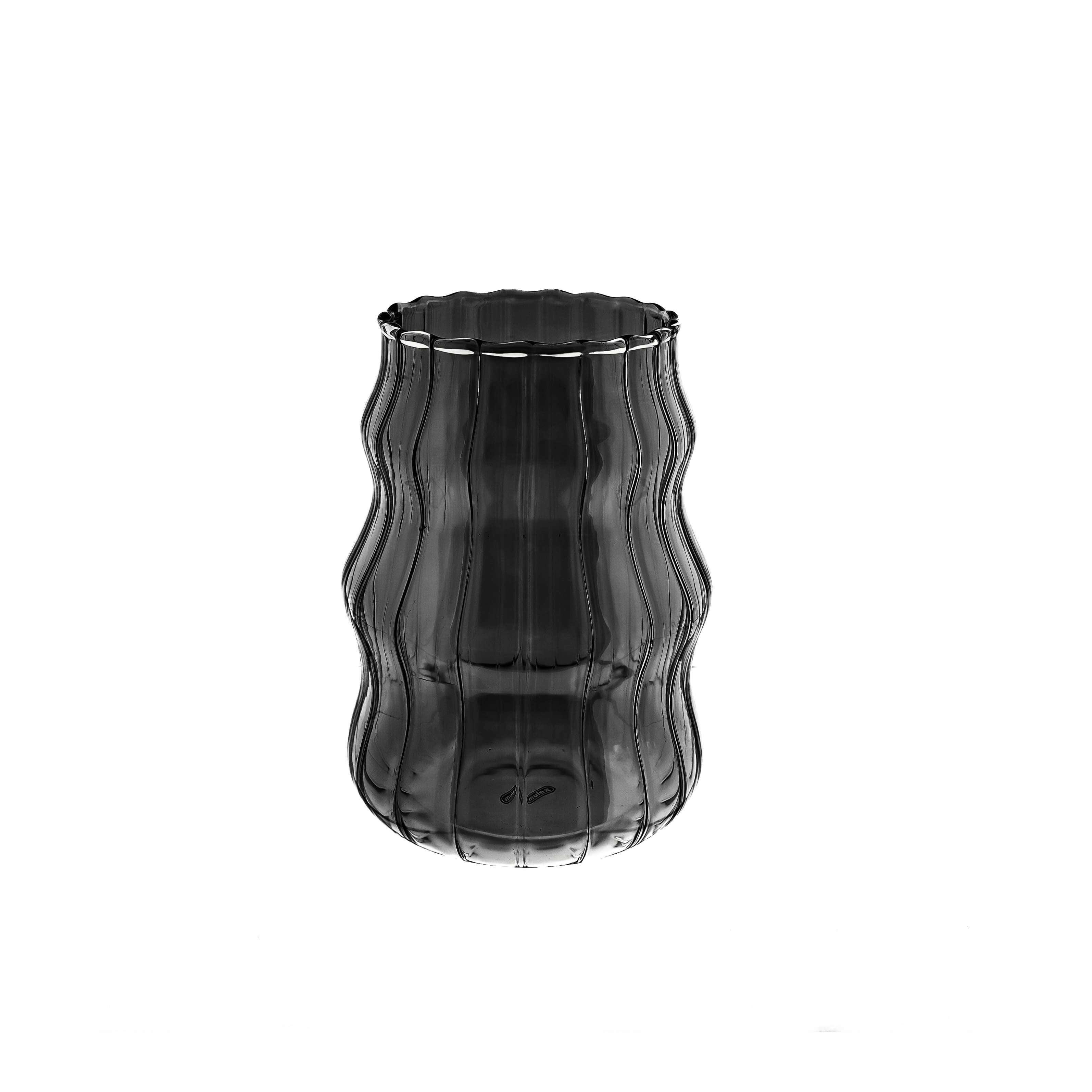 Mulex Glas Bubble & Riffle Design 500 ml Trinkgläser Hitzbeständig, 2-tlg.
