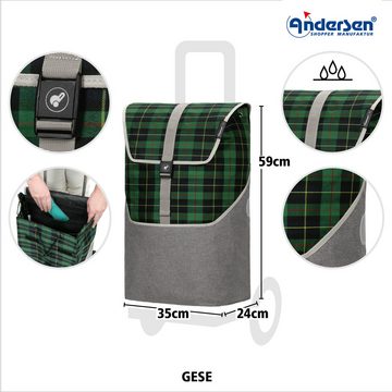 Andersen Einkaufstrolley Unus Shopper Gese grün, klappbar, höhenverstellbar, belastbar bis 40kg, wasserabweisend