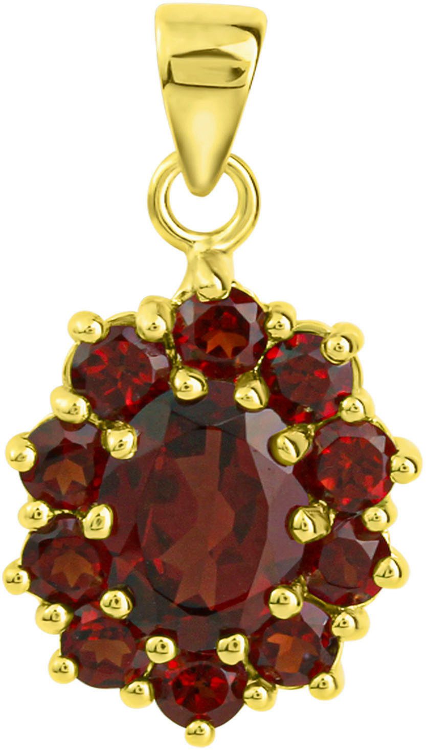 Firetti Kettenanhänger Schmuck Geschenk Silber 925 Halsschmuck Anhänger Blume, mit Granat