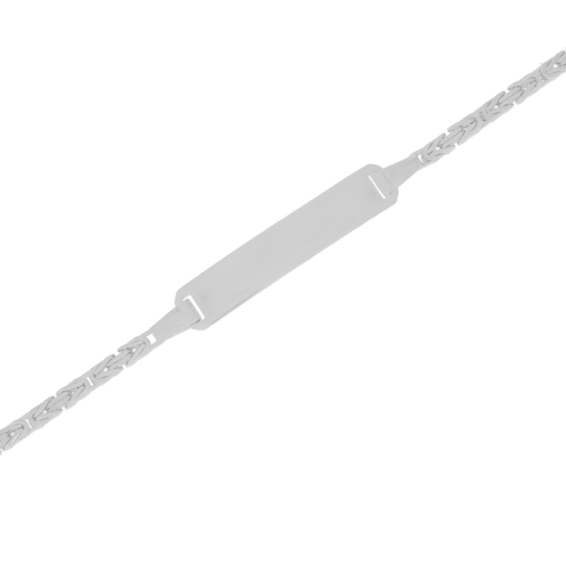 Stella-Jewellery Goldarmband 585 Weissgold ID Armband Königskette massiv 16,5cm (inkl. Etui, 1-tlg), ID Armband für Kinder / Damen