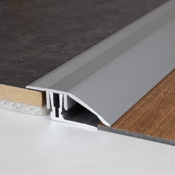 PROVISTON Anpassprofil Aluminium, 41 x 11 - 15 x 1000 mm, Silber, Höhen Anpassungsprofile