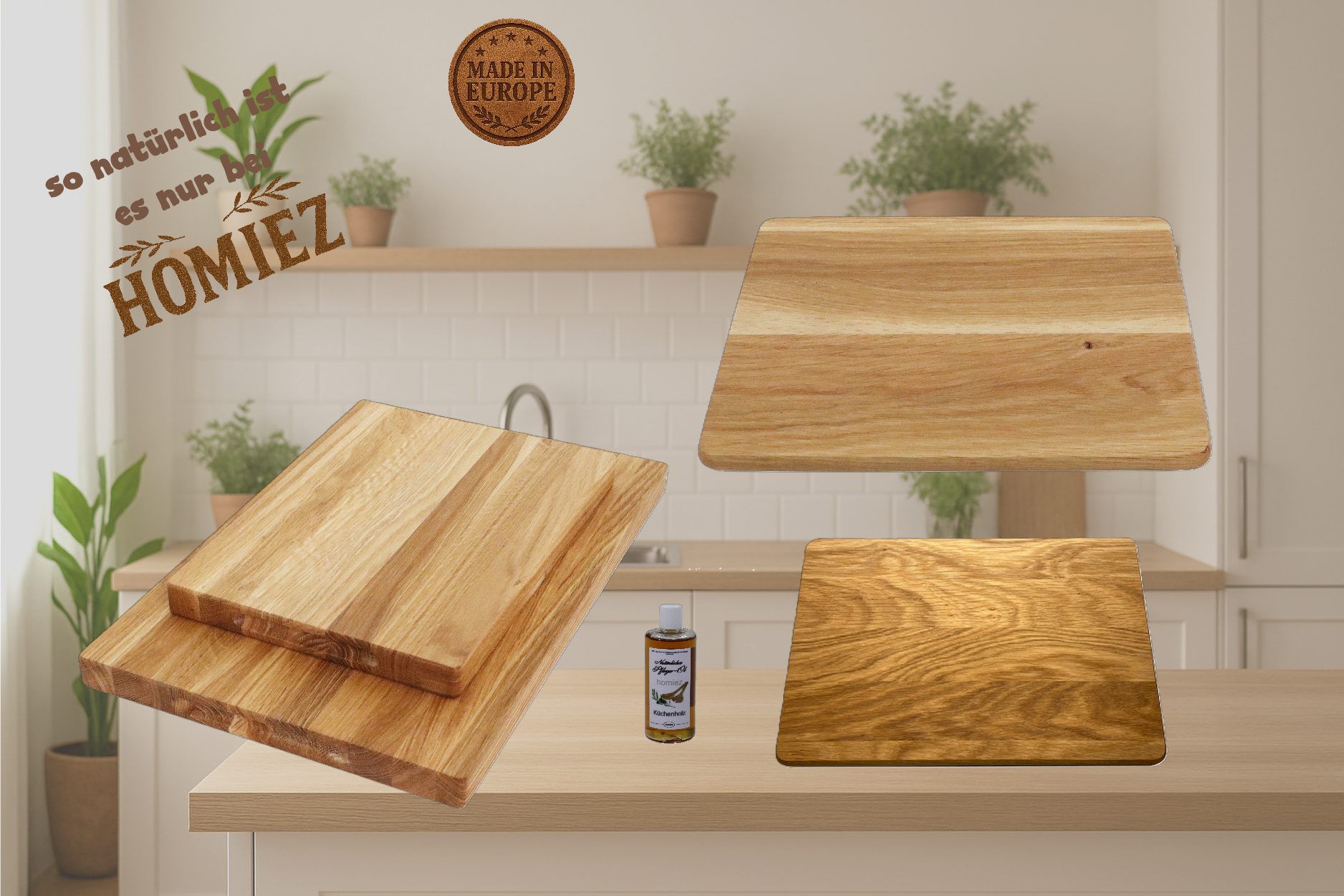 homiez Schneidebrett aus Eichenholz verschiedene Ausführungen