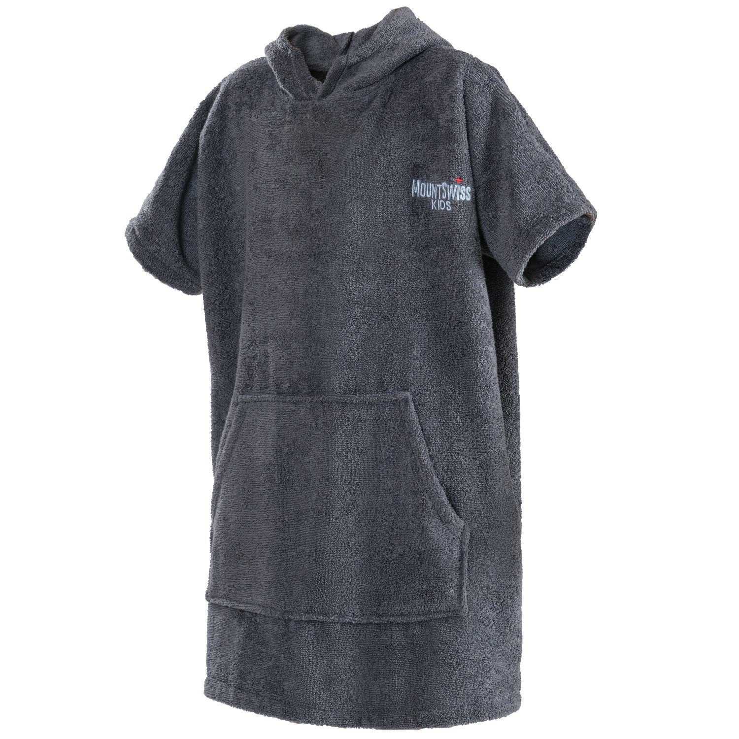 Mount Swiss Bademantel Mount Swiss Kinder Bade-Poncho aus Baumwolle I flauschiger Badehoodie, Baumwolle, Kapuze, mit Kapuze und Bauchtasche