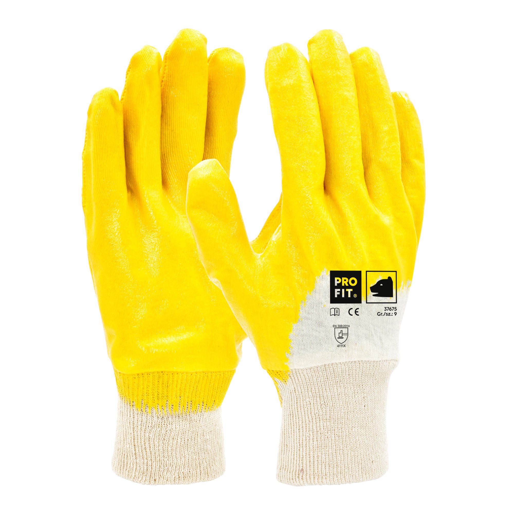 Fitzner Рабочие перчатки Nitril-Arbeitshandschuh LITE, Gartenhandschuh 3/4 gelb getaucht