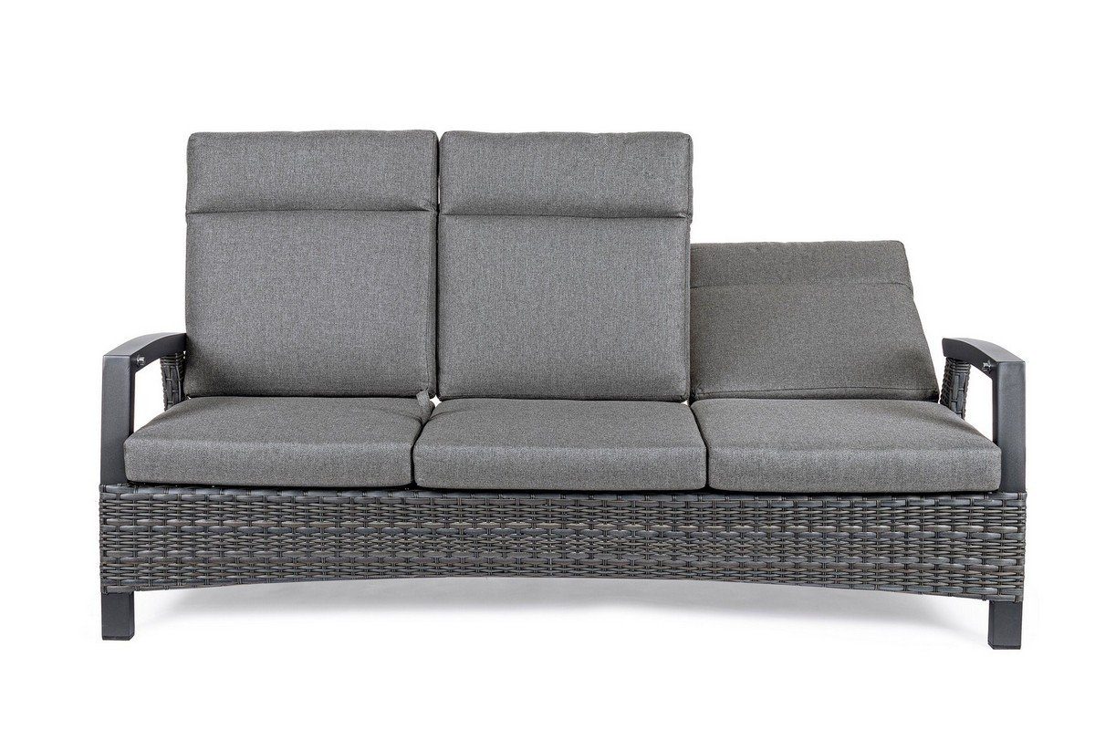 Sofa 194,5x83x103cm Couch Natur24 Sofa Britton Sofa Kunstfasergeflecht