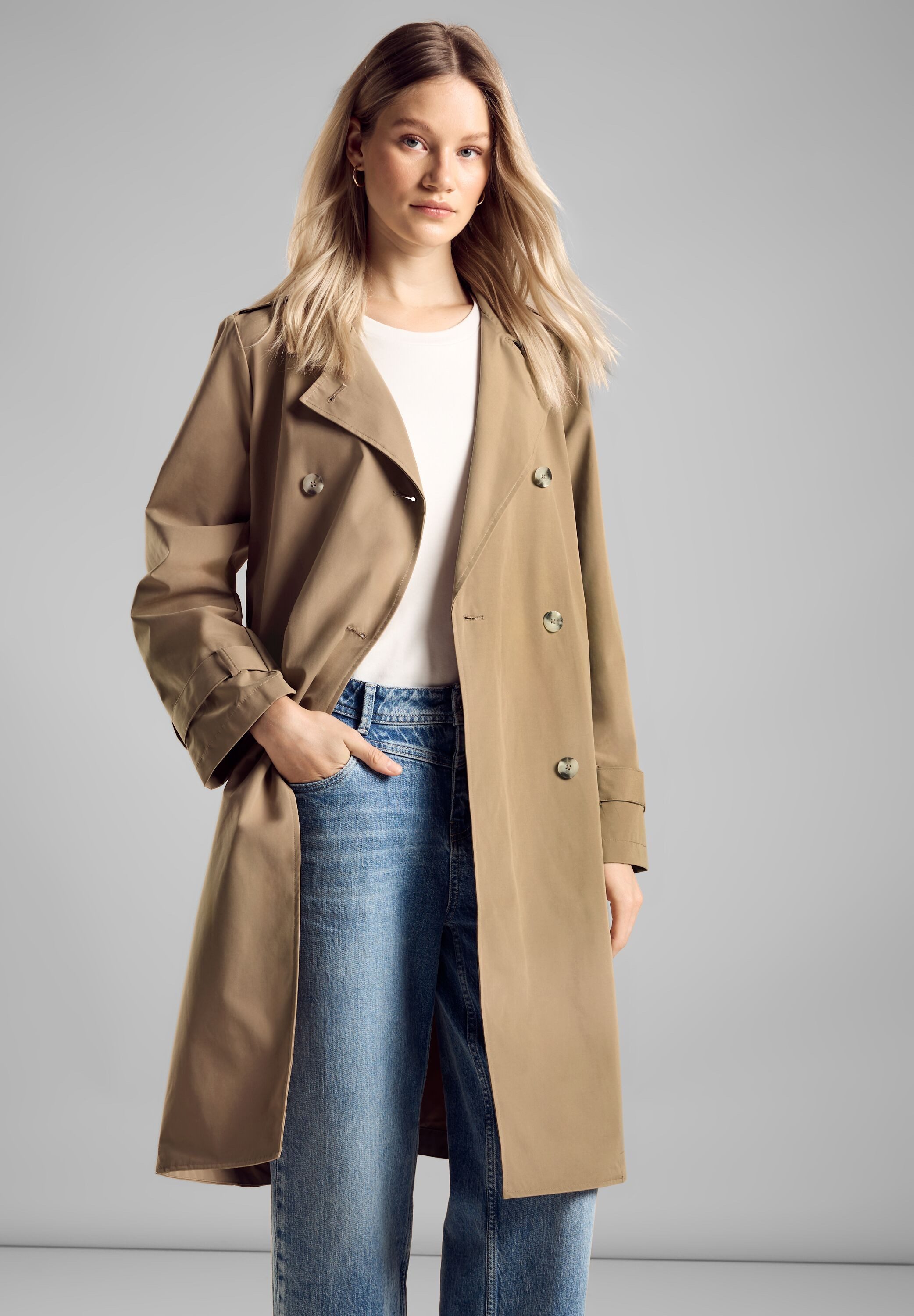 STREET ONE Outdoorjacke mit Gürtel zum günstig online kaufen