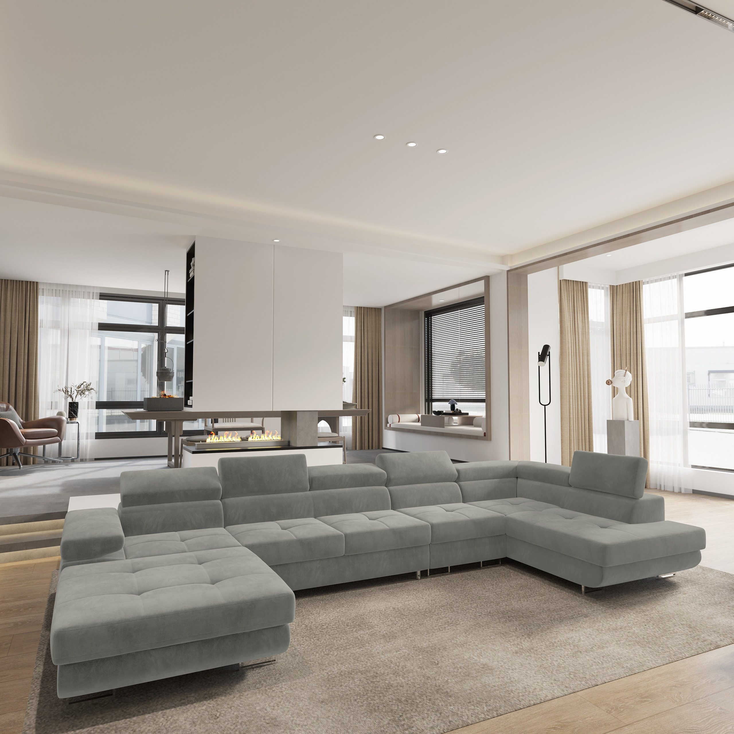 Masseno Ecksofa VELORA mit Schlaffunktion U-Form, günstig online kaufen