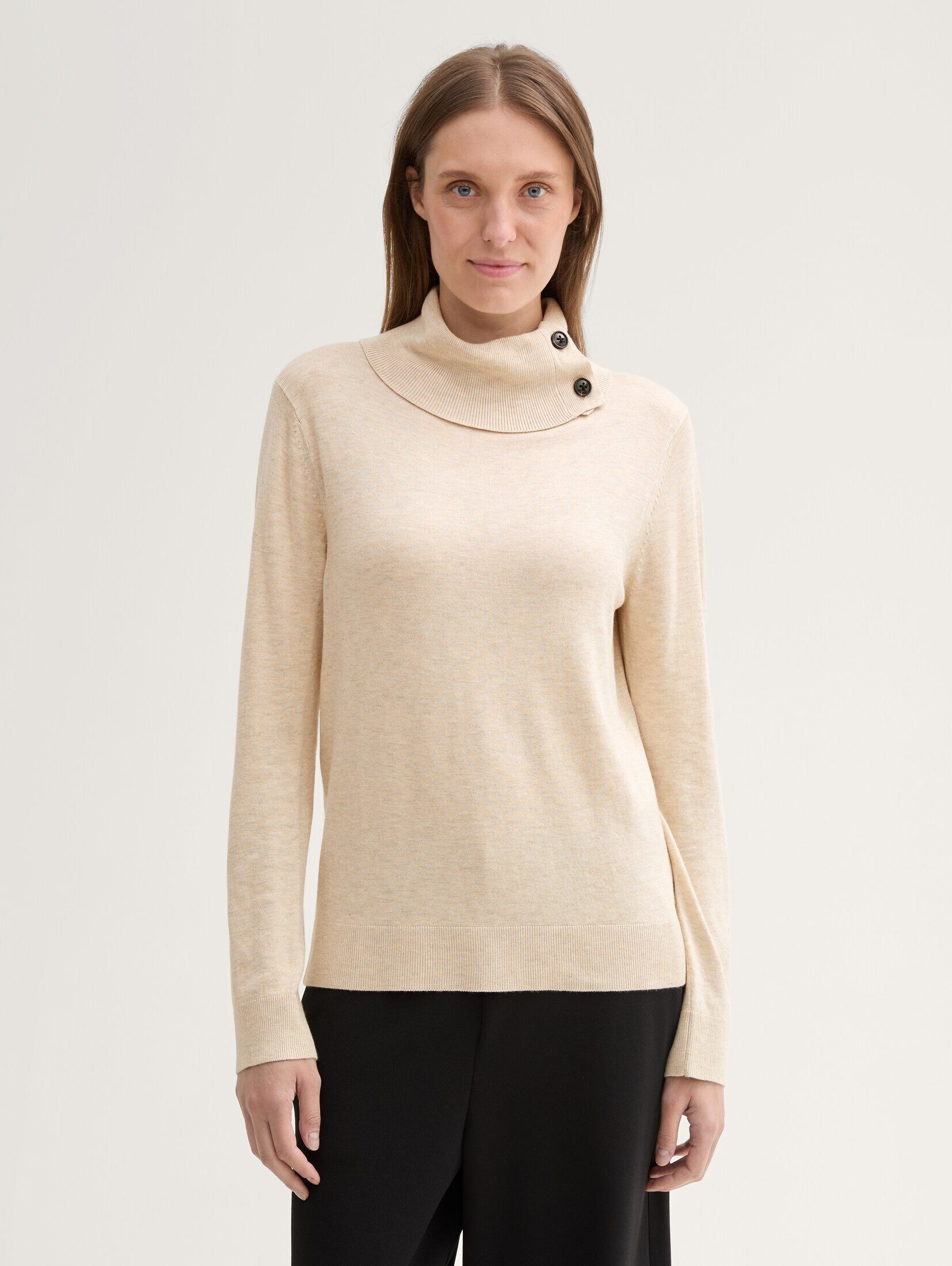 TOM TAILOR Strickpullover Pullover & Strickjacken Strickpullover mit Rollkr günstig online kaufen