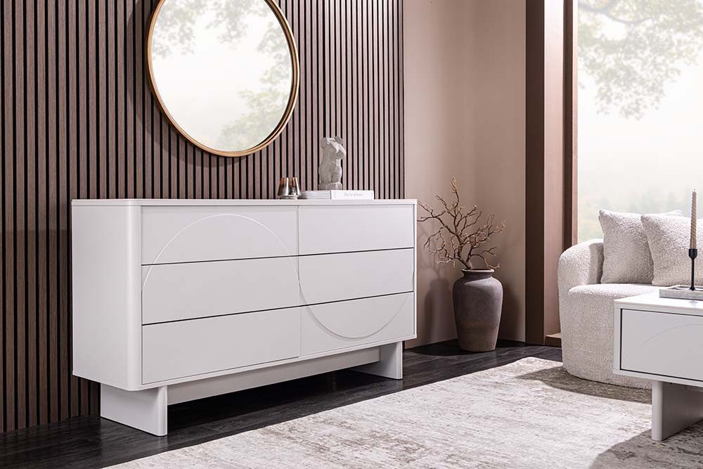 riess-ambiente Sideboard SAVOY 150cm weiß - Marmoroptik, Keramik-Deckplatte, Schubladen, modern (Einzelartikel, 1 St), moderne Kommode - ideal für Flur, Esszimmer, Wohnzimmer & Schlafzimmer