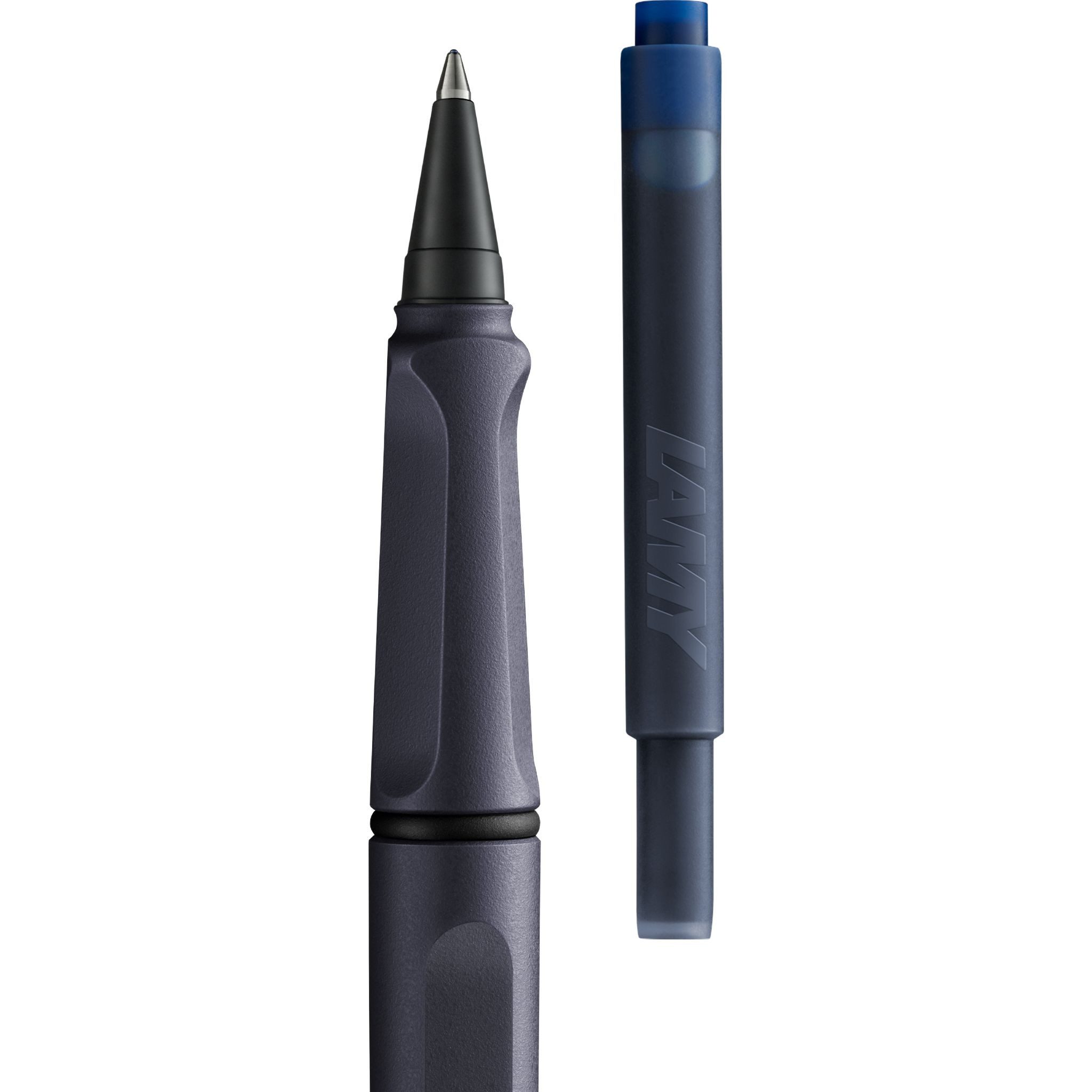 LAMY Tintenroller LAMY Tintenroller Safari Stahl Schwarz ROLL-INK Füller ergonomisch mit