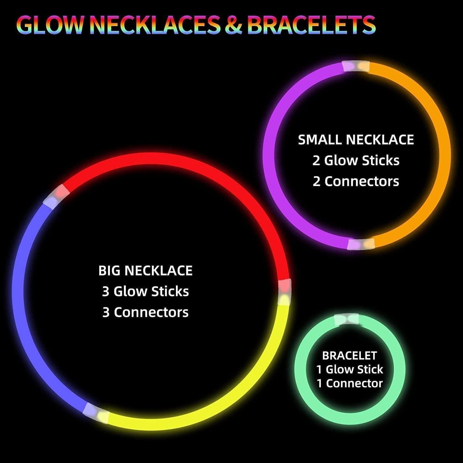 LuxusKollektion Dekohänger 30er Neon Knicklichter Set mit Verbinder, Leuchtbrillen - Party Pack