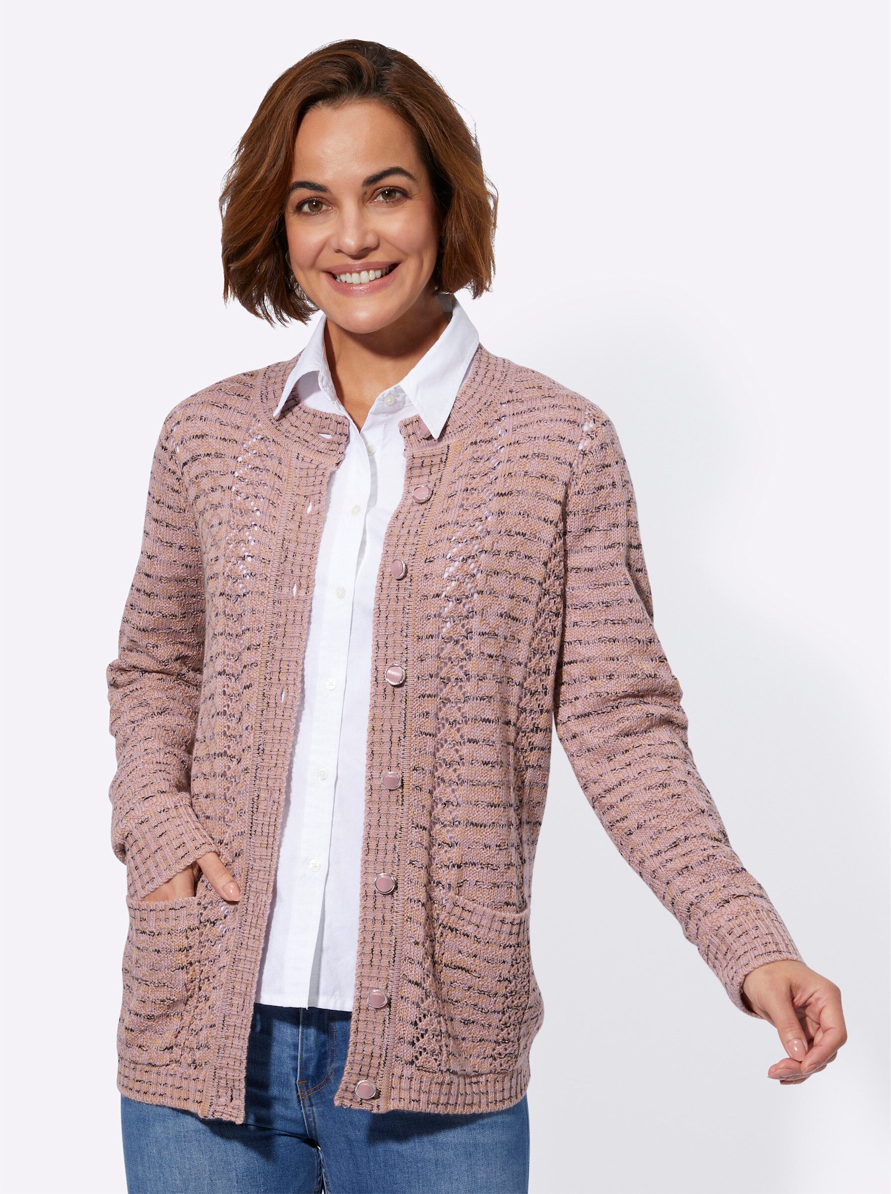Strickjacke Strickjacke Langarm Ajour