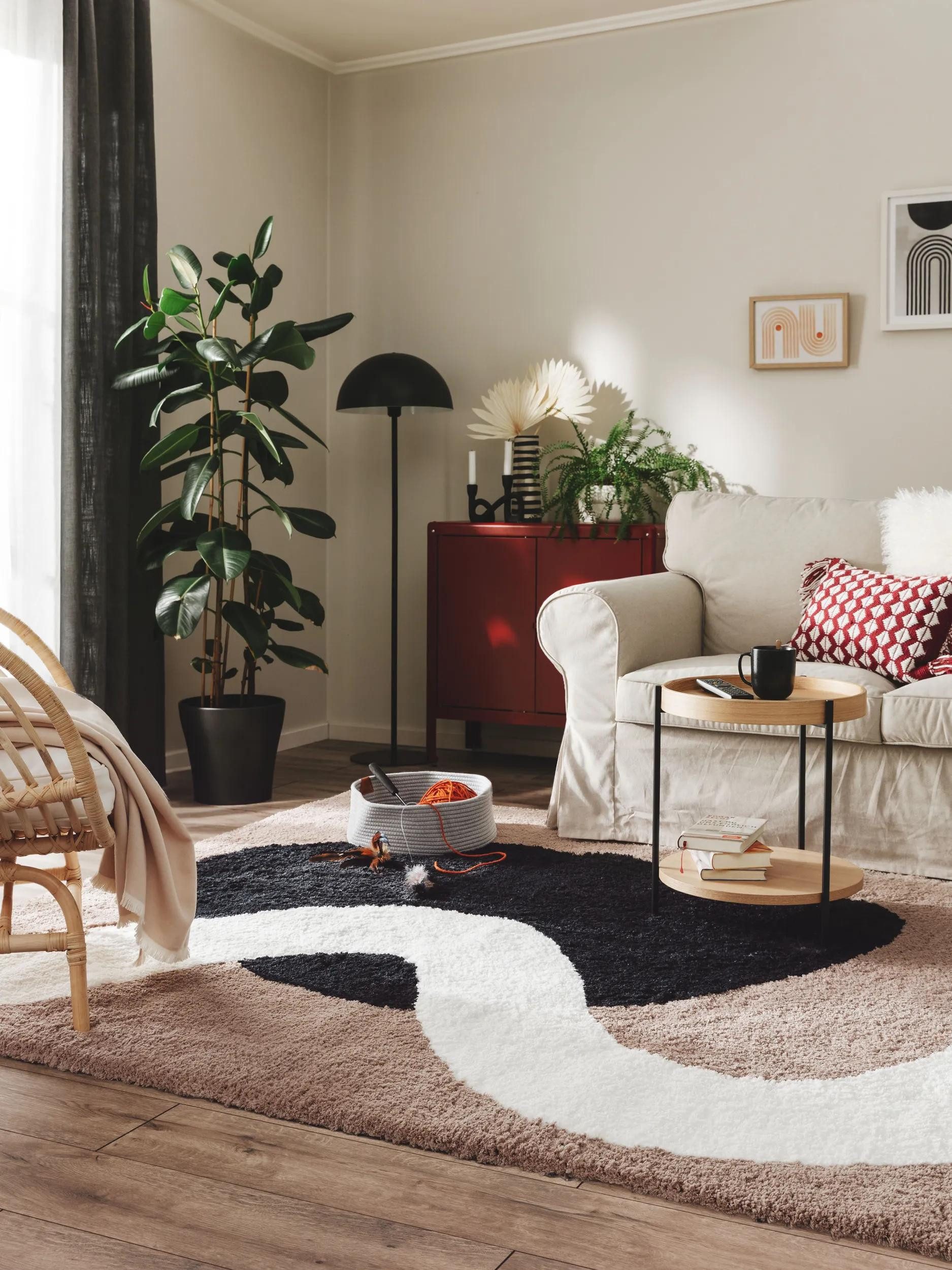 benuta Hochflor-Teppich Lotta, rechteckig, Höhe: 21 mm, Kunstfaser, Berber, Ethno-Style, Wohnzimmer