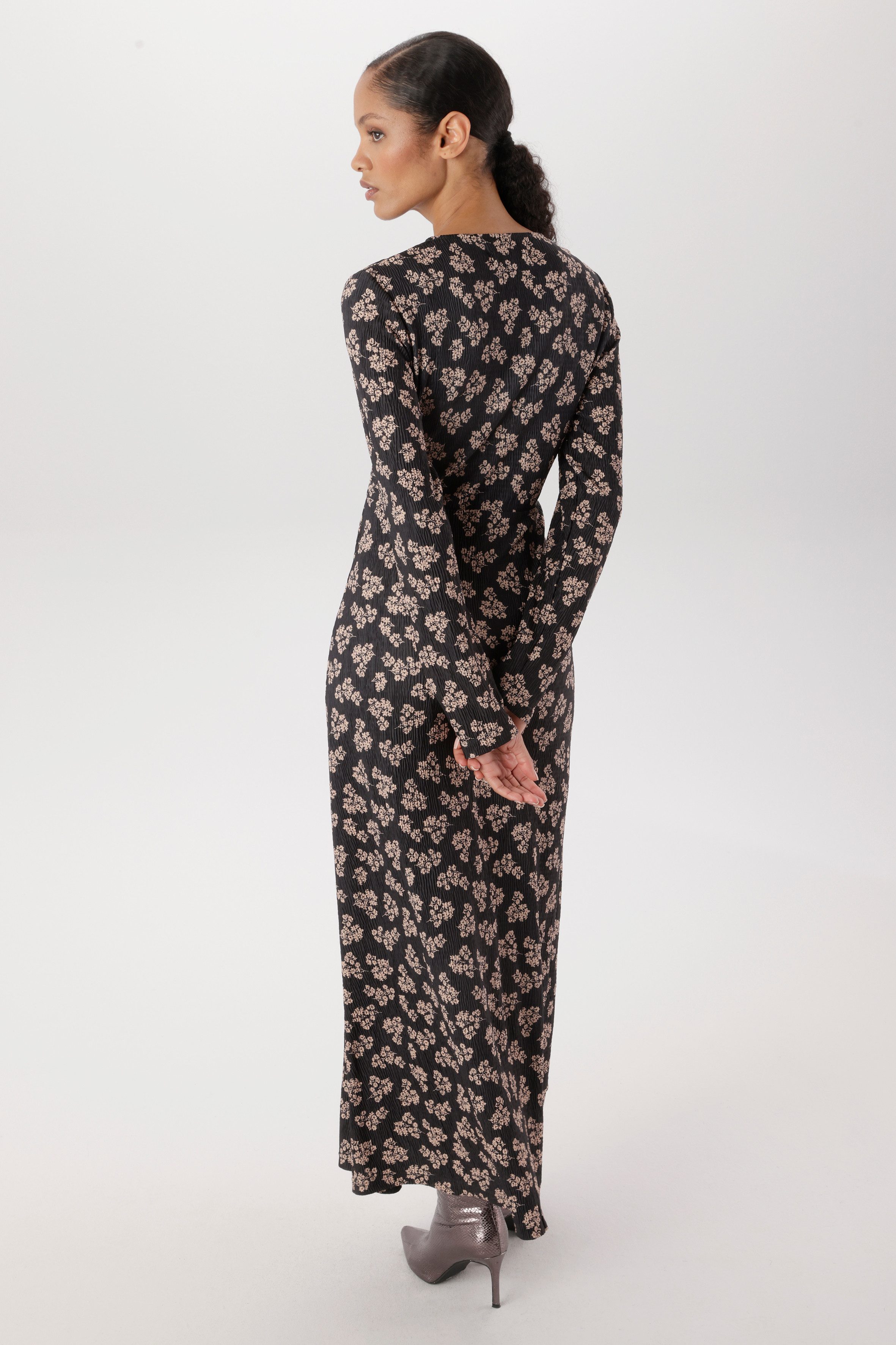 Aniston SELECTED Jerseykleid plissierter Jerseyware und geknotete Wickeloptik - NEUE KOLLEKTION