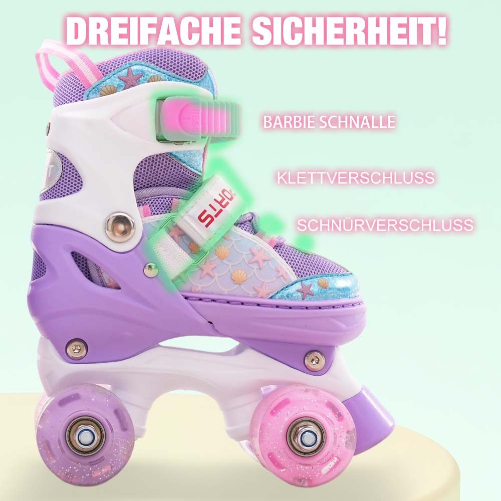 CITYSPORTS Rollschuhe Verstellbar Inliner Leucht Inlineskates für Mädchen/Jungen, mit Leuchtenden Rädern,Geschenke für Mädchen/Jungen