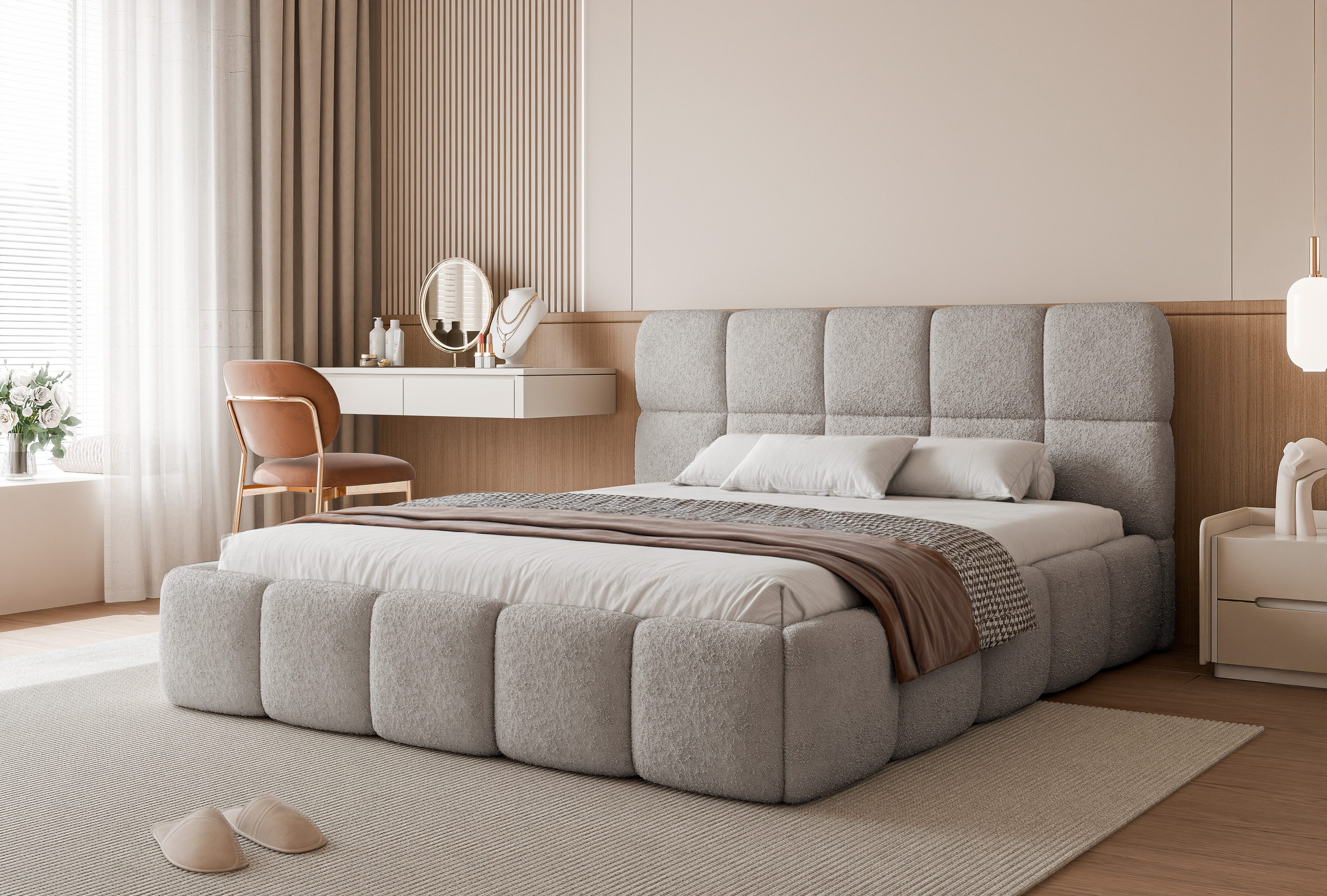 yourhouse24 Polsterbett Cloud Doppelbett Bettgestell Lattenrost mit Bettkas günstig online kaufen