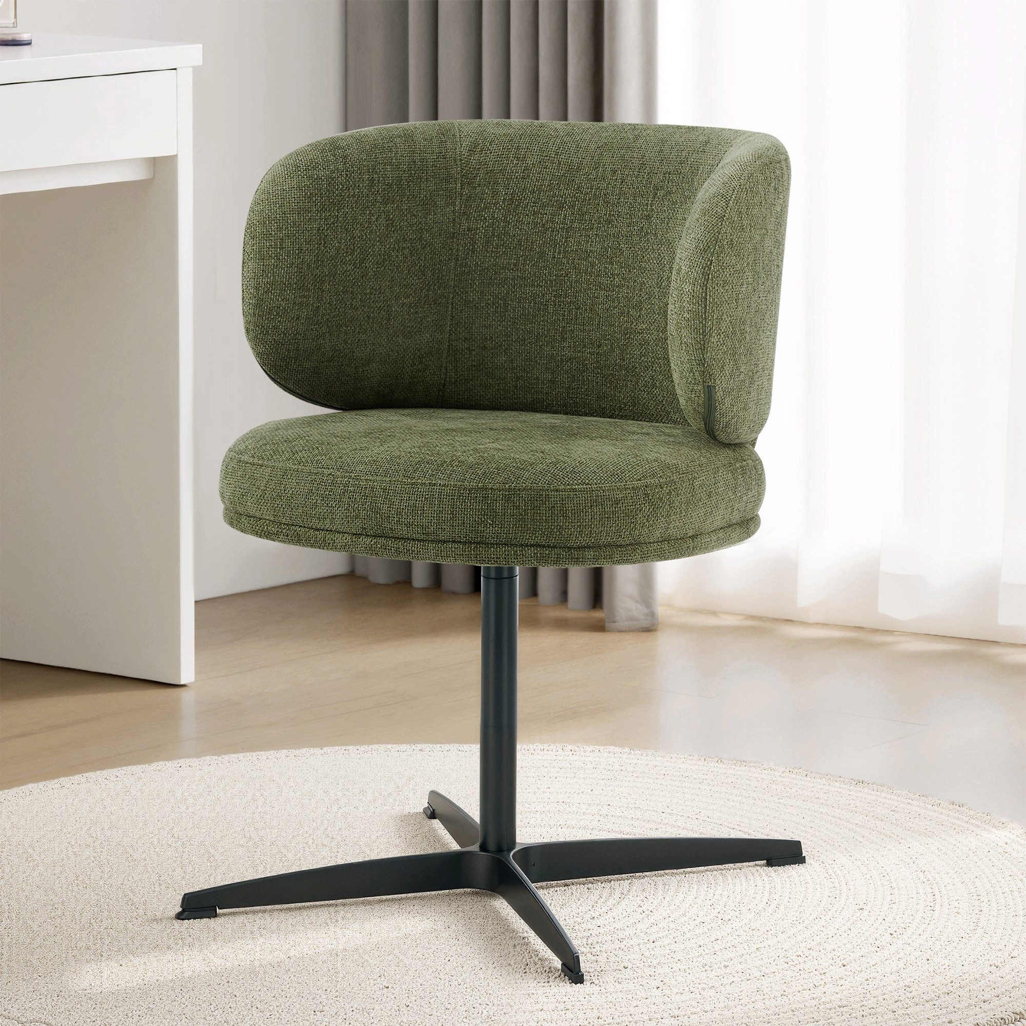 CHITA Polsterstuhl (Set, 2 St), Drehstuhl, Esszimmerstuhl, 360° drehbar, Chenille mit Metallgestell