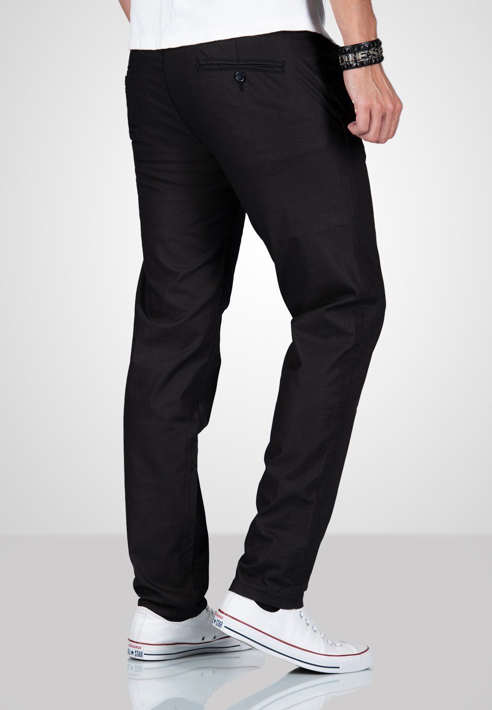 Alessandro Salvarini Chinohose Herren Hose kariert – Regular Fit Baumwollhose Karierte Chino Hose mit Stretchkomfort