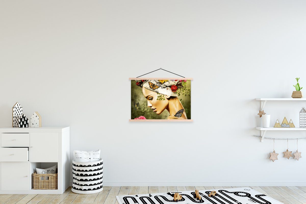 MuchoWow Poster Frau - Blumen - günstig online kaufen