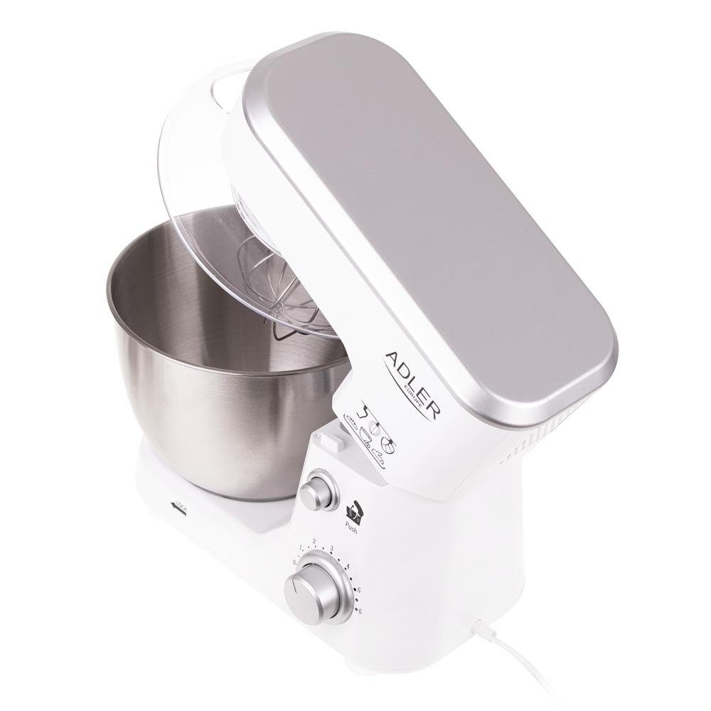 Adler Küchenmaschine, 1000 Watt, 4 Liter Schüssel, Rührmaschine, Knetmaschine, Schwenkkopf