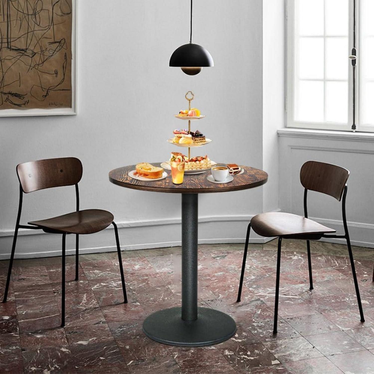 LuxusKollektion Esstisch Esstisch 70x70cm rund retro Industrial Buche Eisen (1-St)