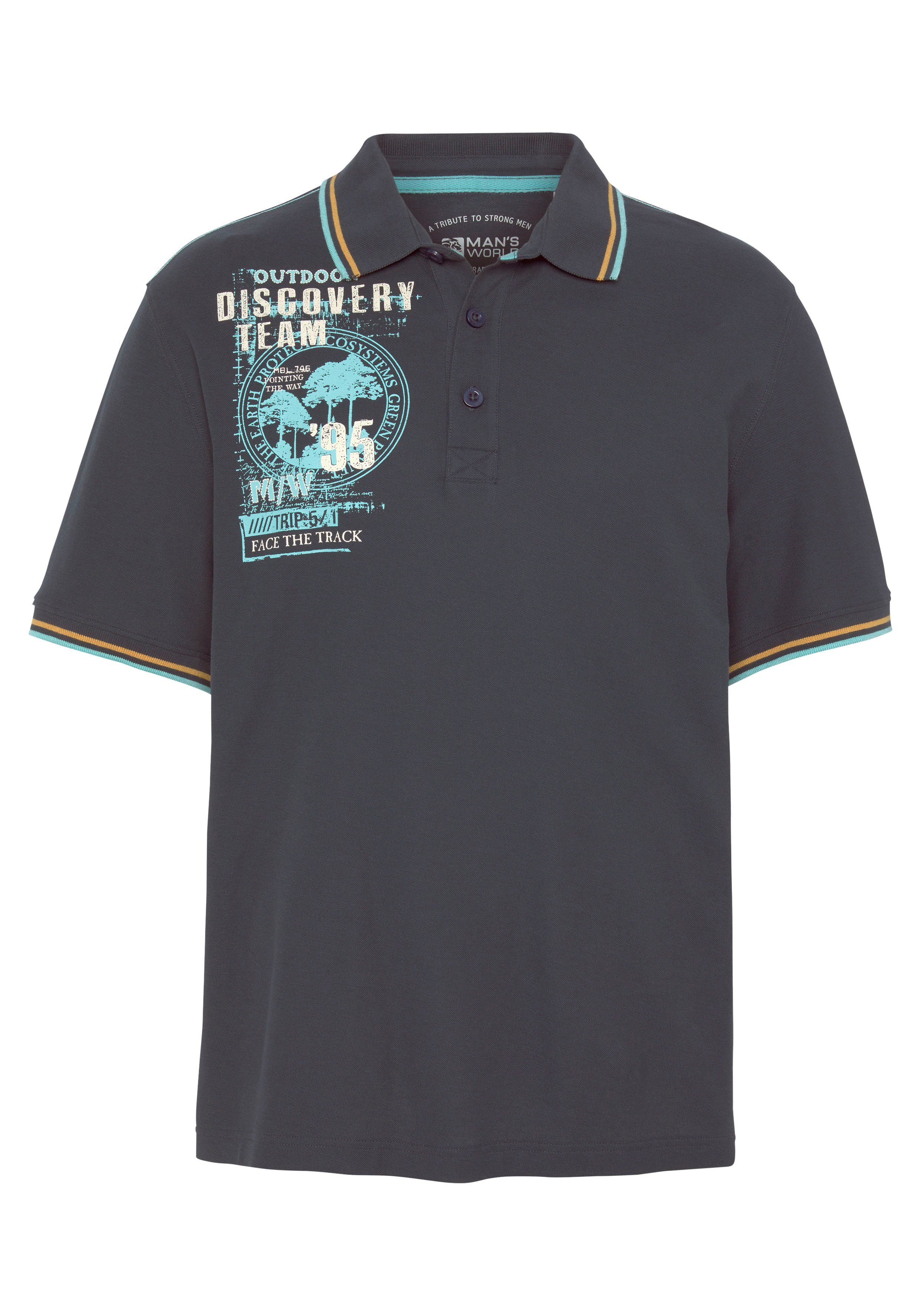 Man's World Poloshirt Kurzarm, lässige Passform, mit trendigem Print, Polokragen – Bild 5 von 5