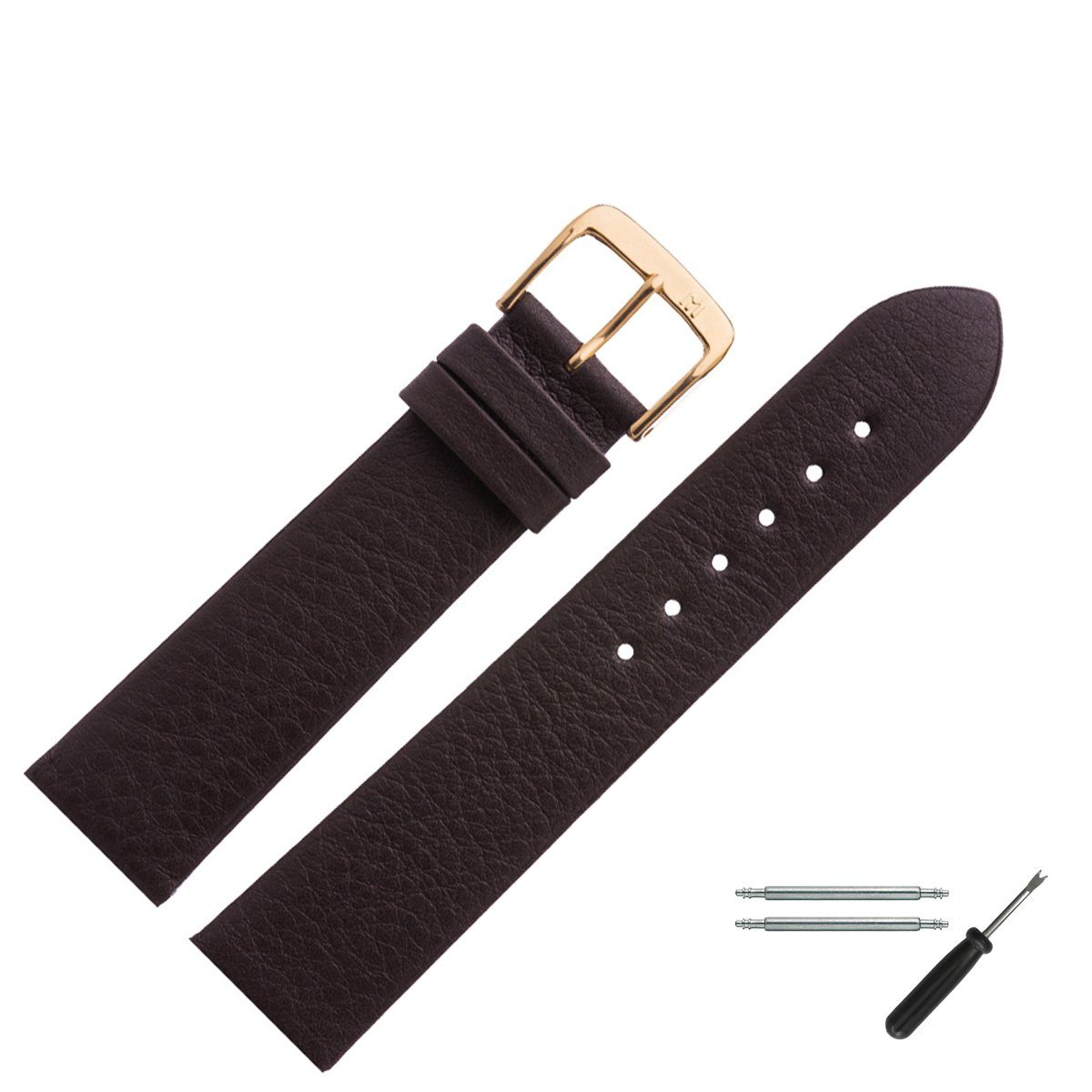 MARBURGER Uhrenarmband 19mm Leder Yak Narbung