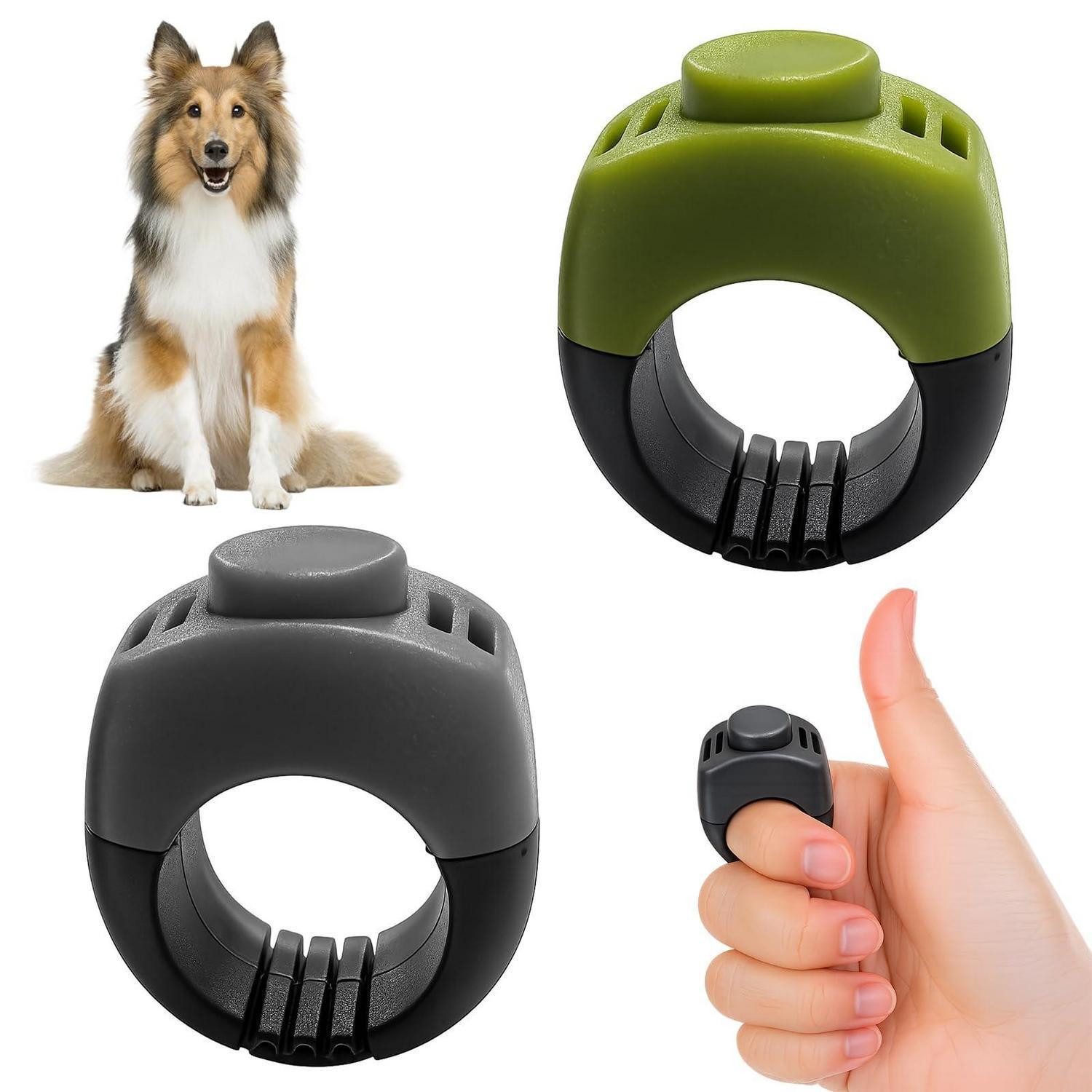 LuxusKollektion Klicker Hundeklicker Set Grau/Grasgrün 2St
