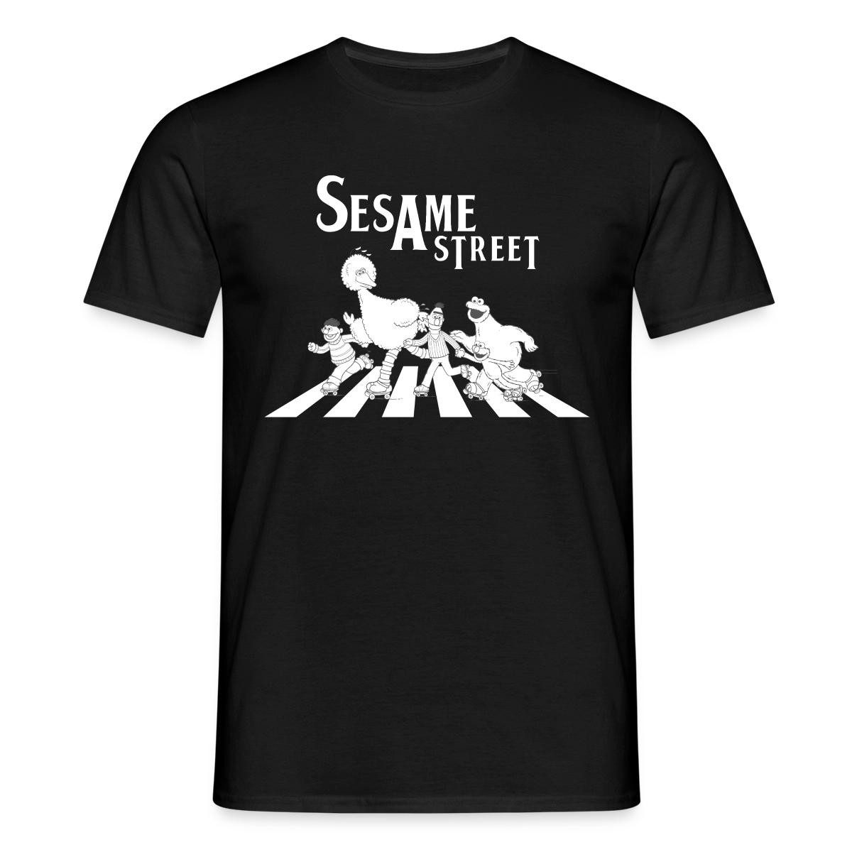 Spreadshirt T-Shirt Sesamstraße Zebrastreifen Klassiker Männer T-Shirt (1-tlg)