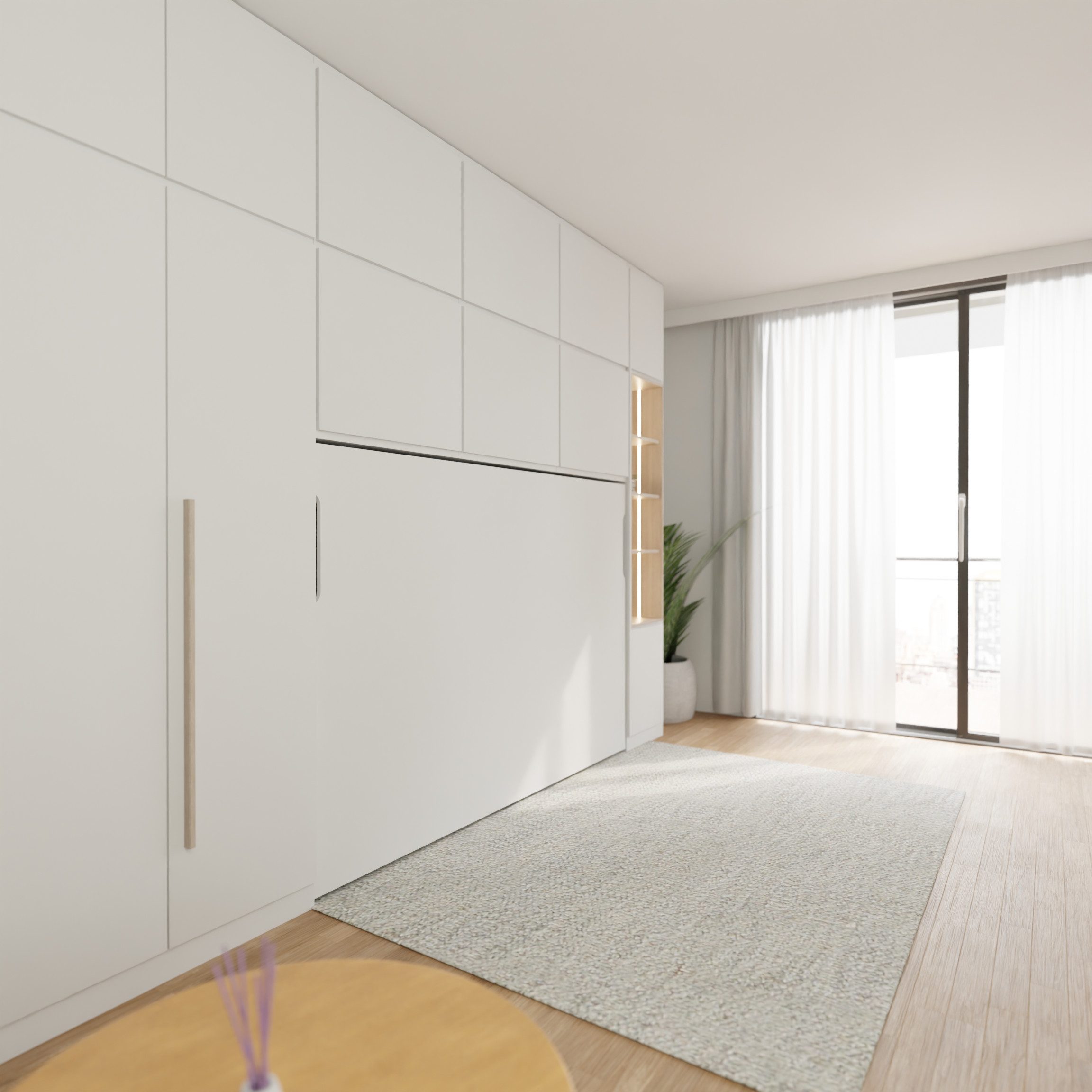 WallBedKing Schrankbett Morphy Schrankbett Integrated-Wandbett-Rahmen – Modulares - Horizontal