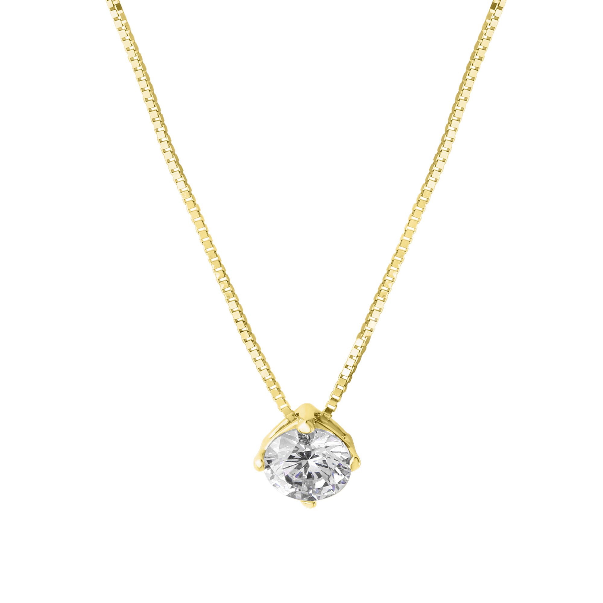 Kette mit Anhänger 375/- Gelbgold Zirkonia