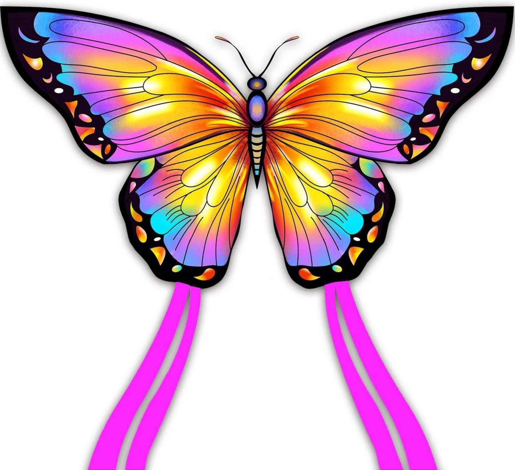 LuxusKollektion Flug-Drache Schmetterling Летающие змеи Kite für Kinder und Erwachsene 120x95cm Pink