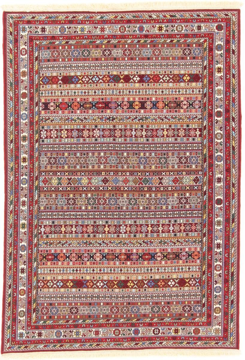 Orientteppich Kelim Soozani Trading, 5 Höhe: rechteckig, 139x197 / Handgeknüpfter Perserteppich, Orientteppich mm Nain