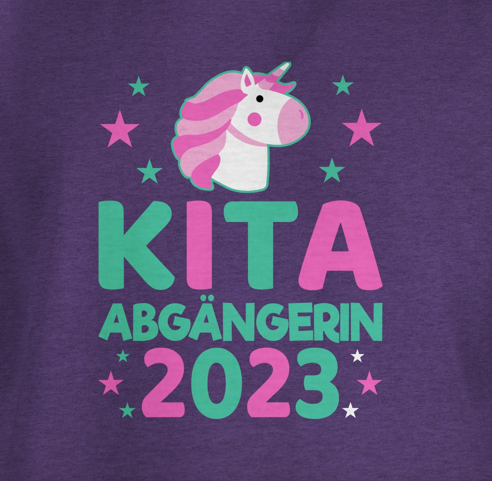 Sterne Mädchen rosa/türkis Lila 1 Shirtracer 2023 Einhorn T-Shirt Einschulung Abgängerin Kita Meliert