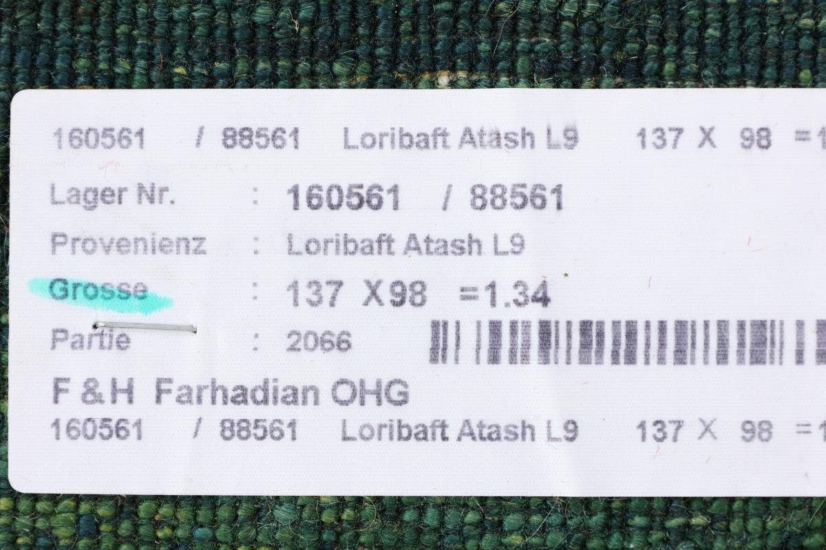 Orientteppich Perser Atash Handgeknüpfter 12 rechteckig, Loribaft Trading, Höhe: 97x138 Nain Moderner, mm Gabbeh
