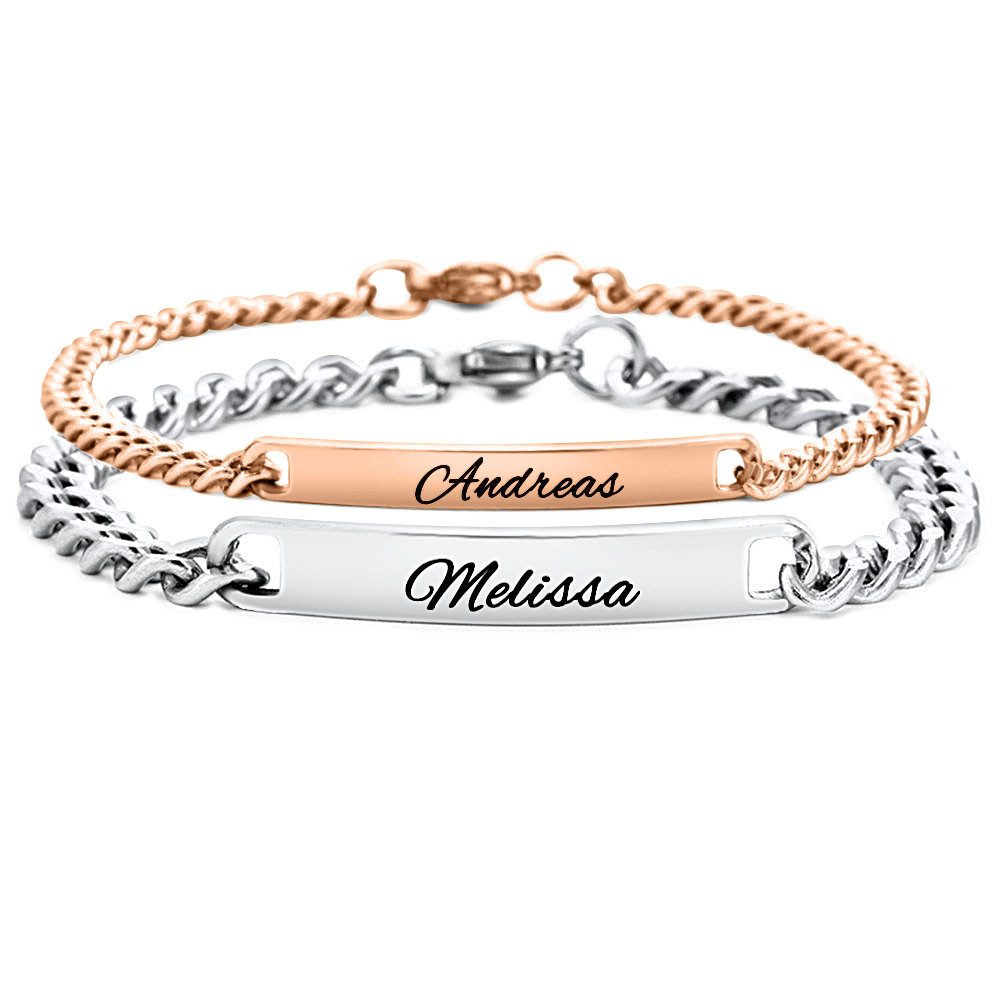 OTANTO Armband mit Gravur Partnerarmbänder mit Gravur Pärchen Armbänder