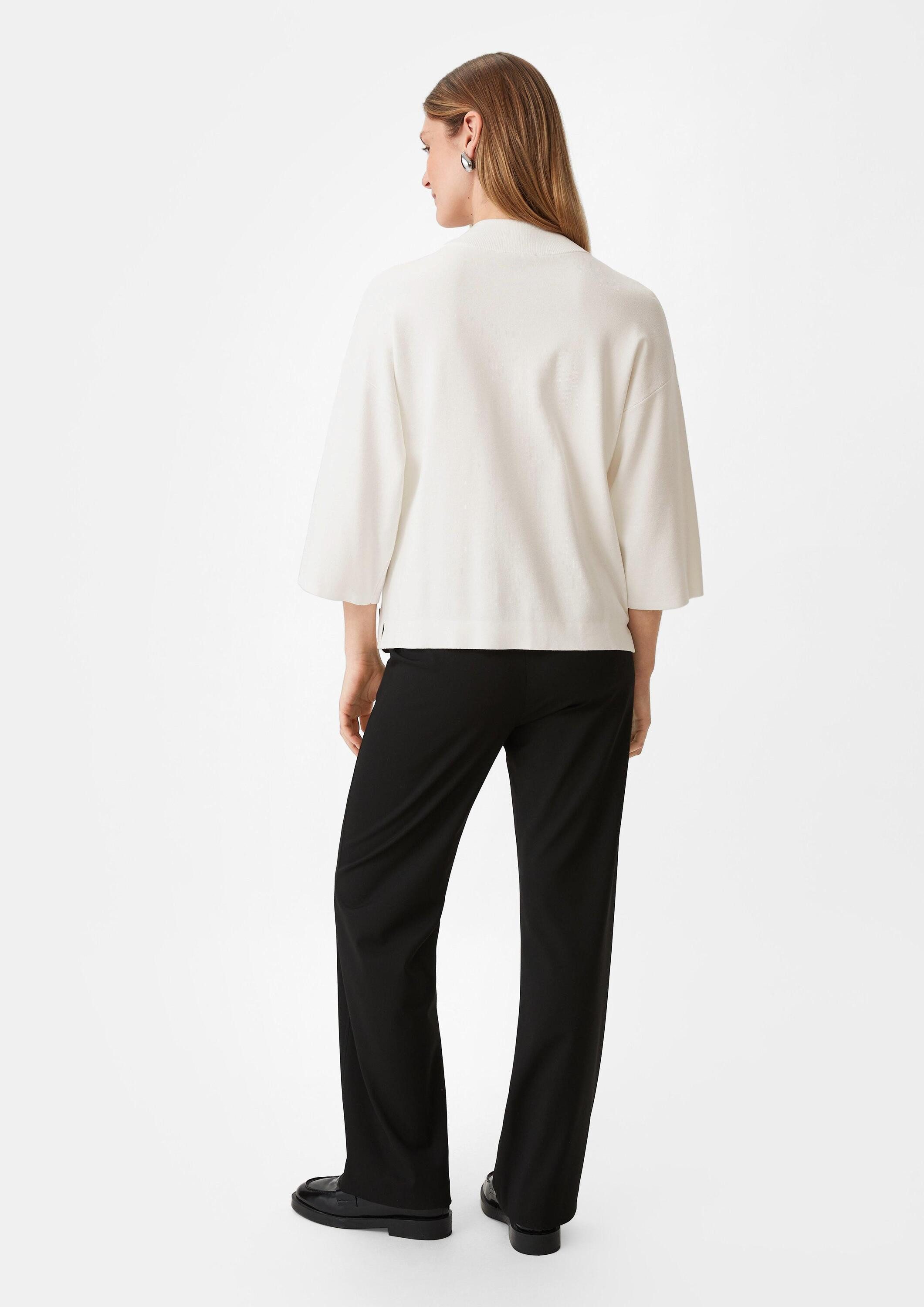 comma Poncho Accessories Feinstrickpullover mit Troyer-Kragen