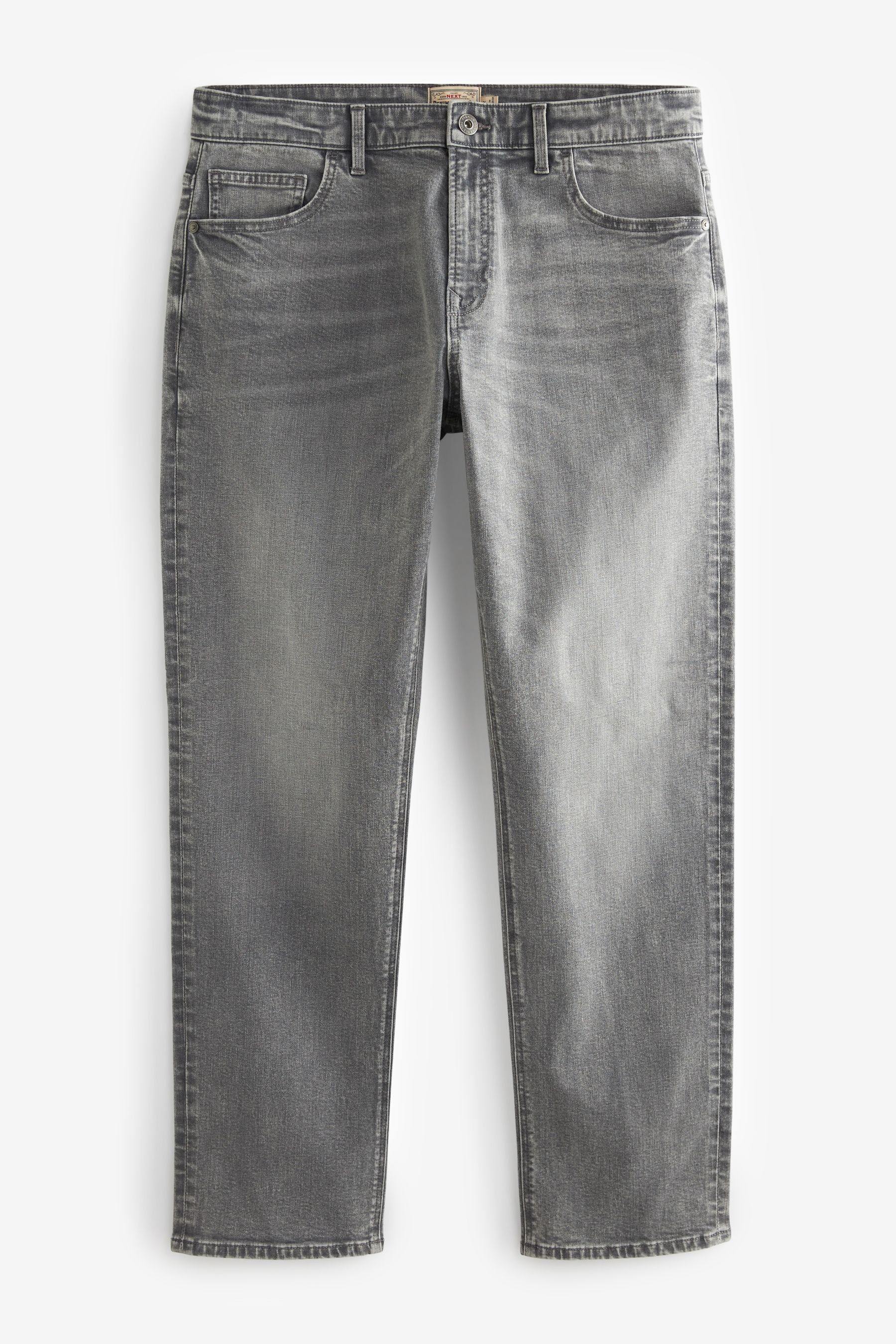 Next Straight-Jeans Straight Fit Stretch-Jeans im Vintage-Look (1-tlg) Washed Grey