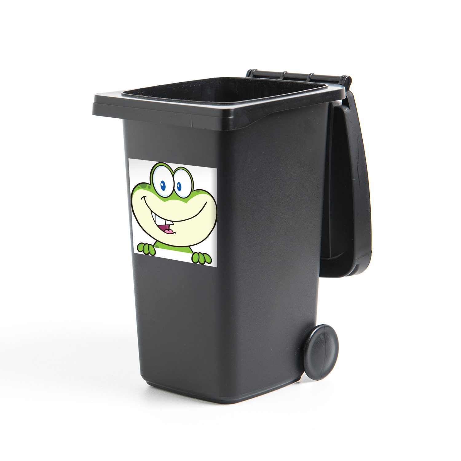 MuchoWow Wandsticker Animation eines glücklichen Frosches (1 St), Mülleimer-aufkleber, Mülltonne, Sticker, Container, Abfalbehälter