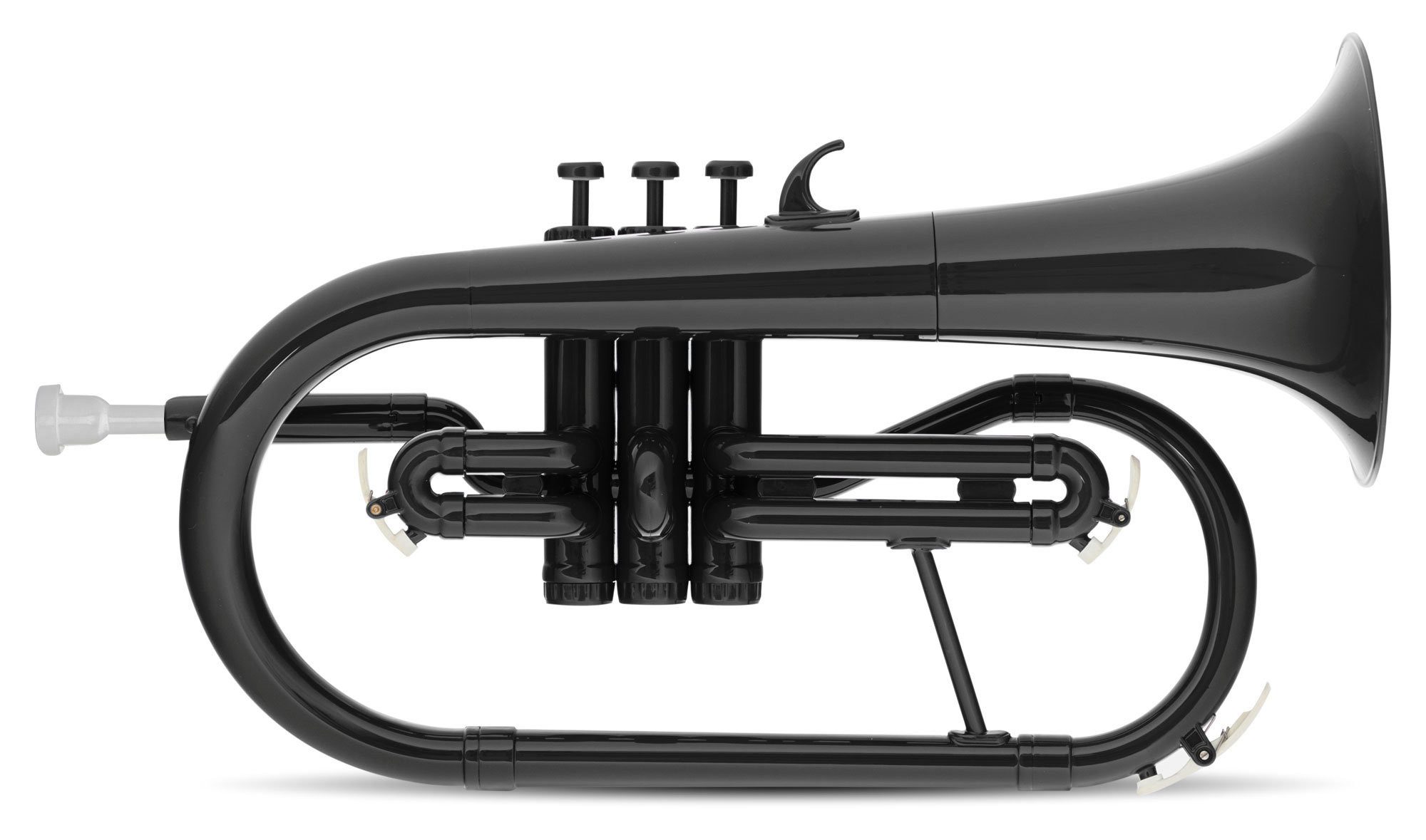 Classic Cantabile Flügelhorn MardiBrass Kunststoff Bb-Flügelhorn Schwarz Bb, inkl. Mundstück und Gigbag, USA-Schaft, Bohrung: 11,5 mm