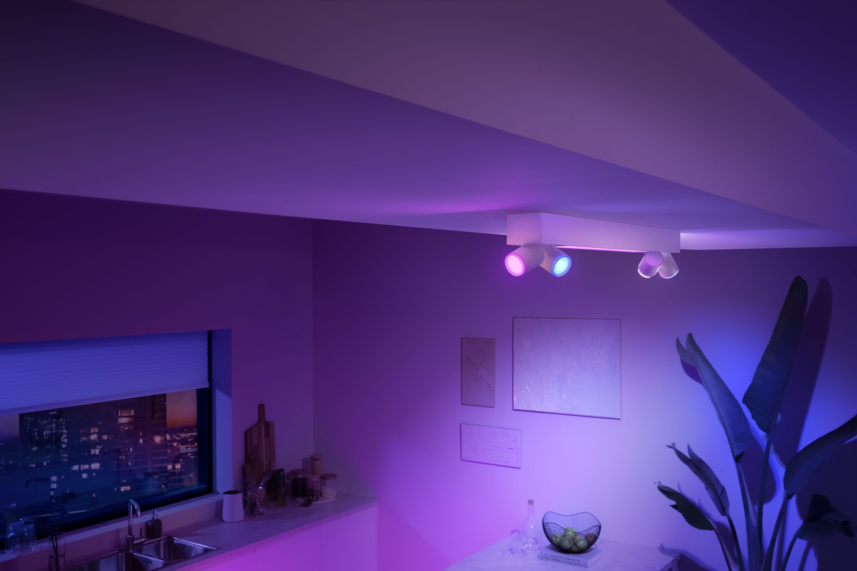 Philips Hue LED Deckenspot Lampen wechselbar, Centris, Hue App, LED der Lampeneinstellungen anpassbar einzeln Farbwechsler, mit Individ