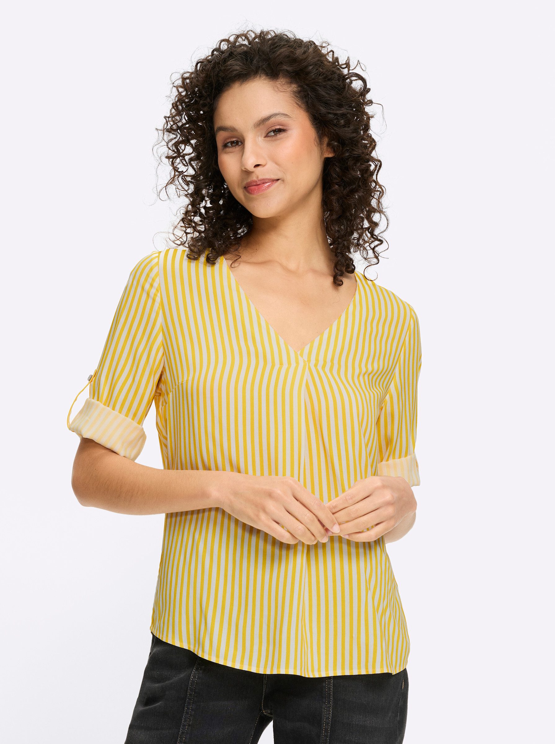 sonnengelb-ecru-gestreift