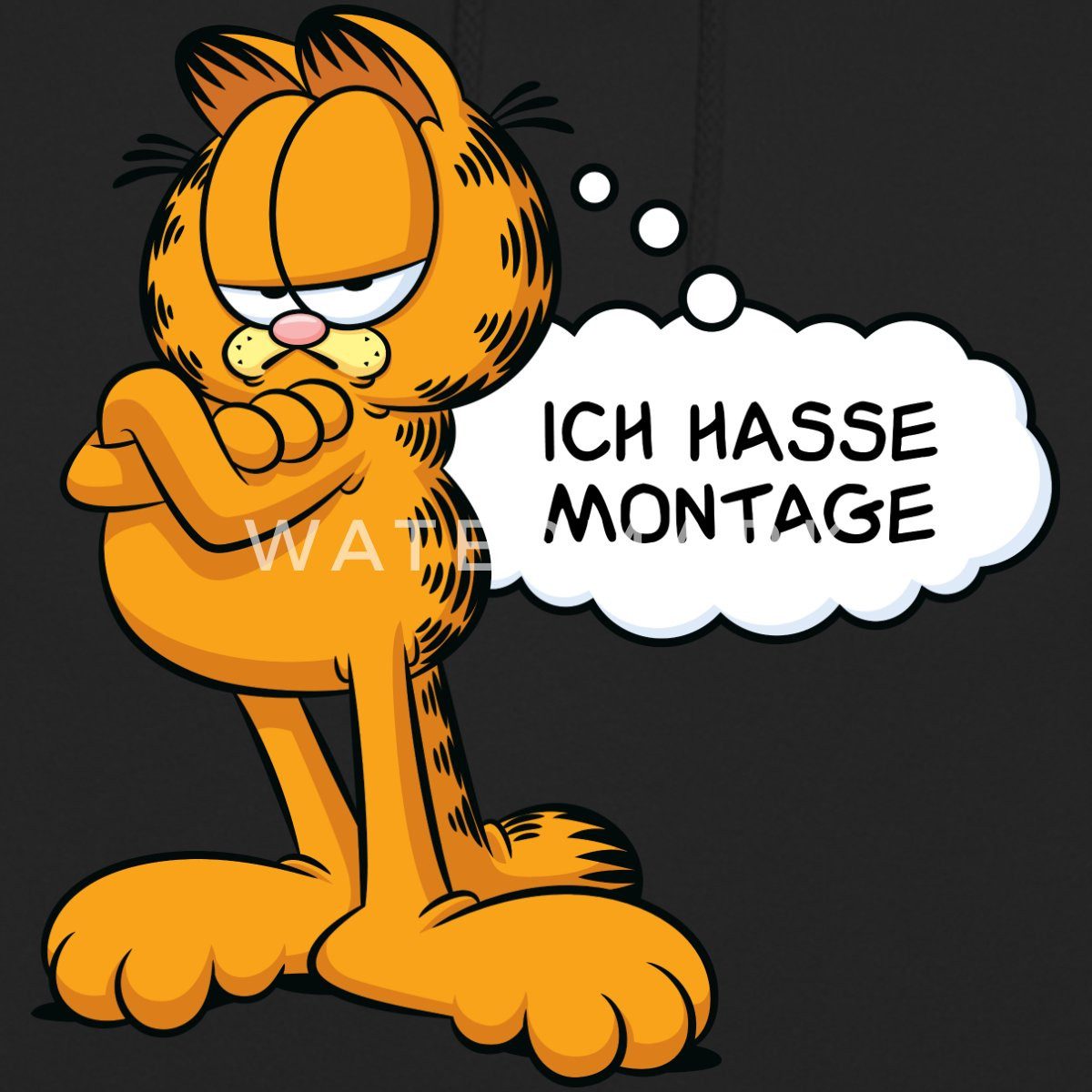 Spreadshirt Hoodie Garfield Ich Hasse Montage Lustiger Spruch Unisex Hoodie (1-tlg)