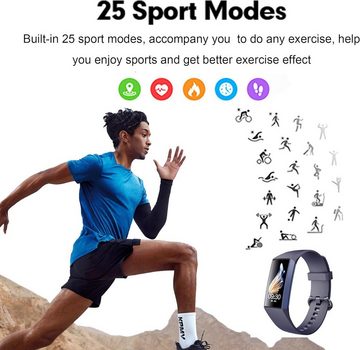 findtime Smartwatch (1,1 Zoll, Android, iOS), Mit Gesundheitsuhr Blutdruckmessung Sportuhr Schrittzähler Pulsuhr