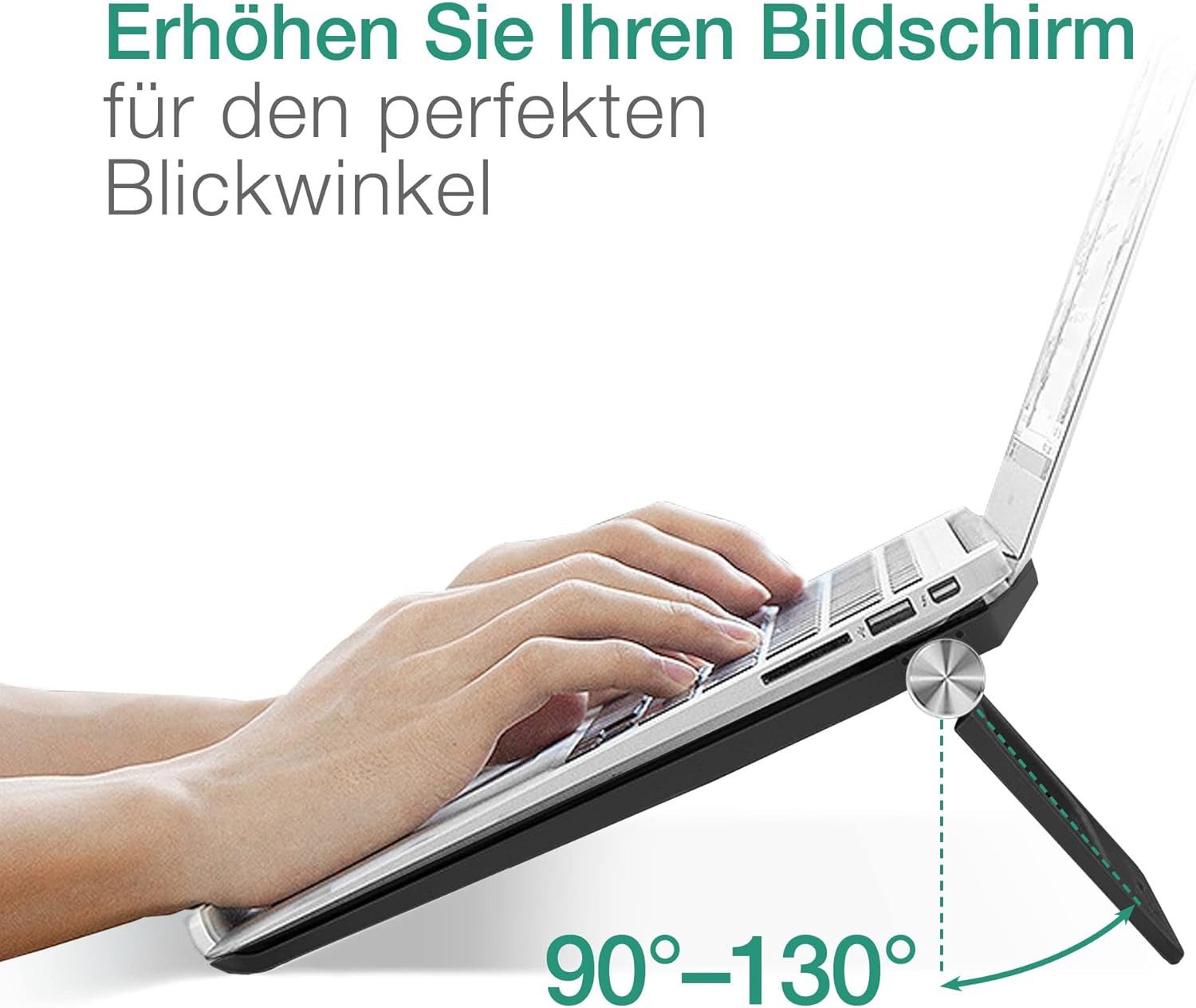 FELIXLEO Laptopschloss Laptopunterlage Knietablett Kühler, Laptophalter Ständer bis 17 Zoll