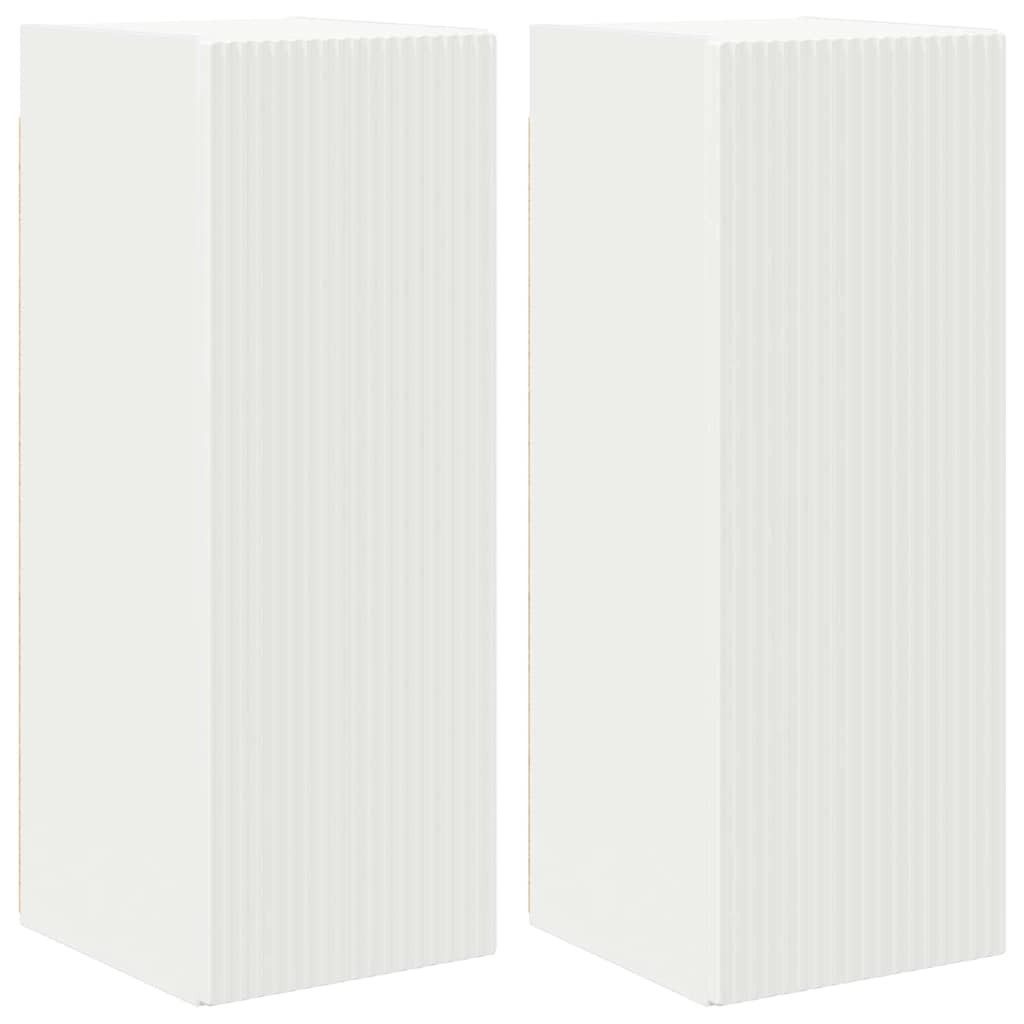 TV-Wand TV-Wandschrank 2 pcs Weiß 30 x 31 x 80 cm Holzwerkstoff