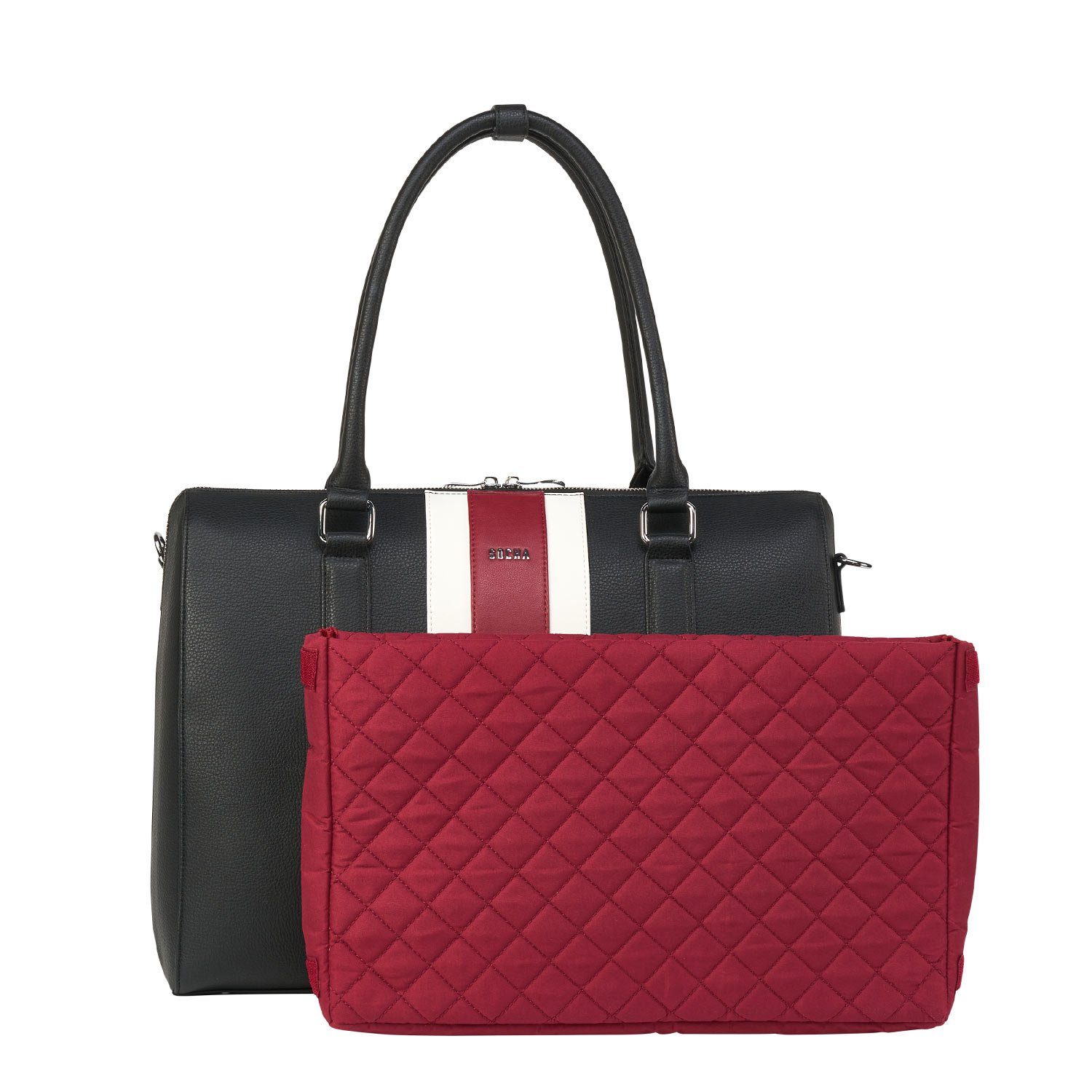 Businesstasche 15 SOCHA Stripe - mit Laptopfach - - Zoll, BB extra leicht Aktentasche Laptoptasche Tragegurt für herausnehmbares Damen Red