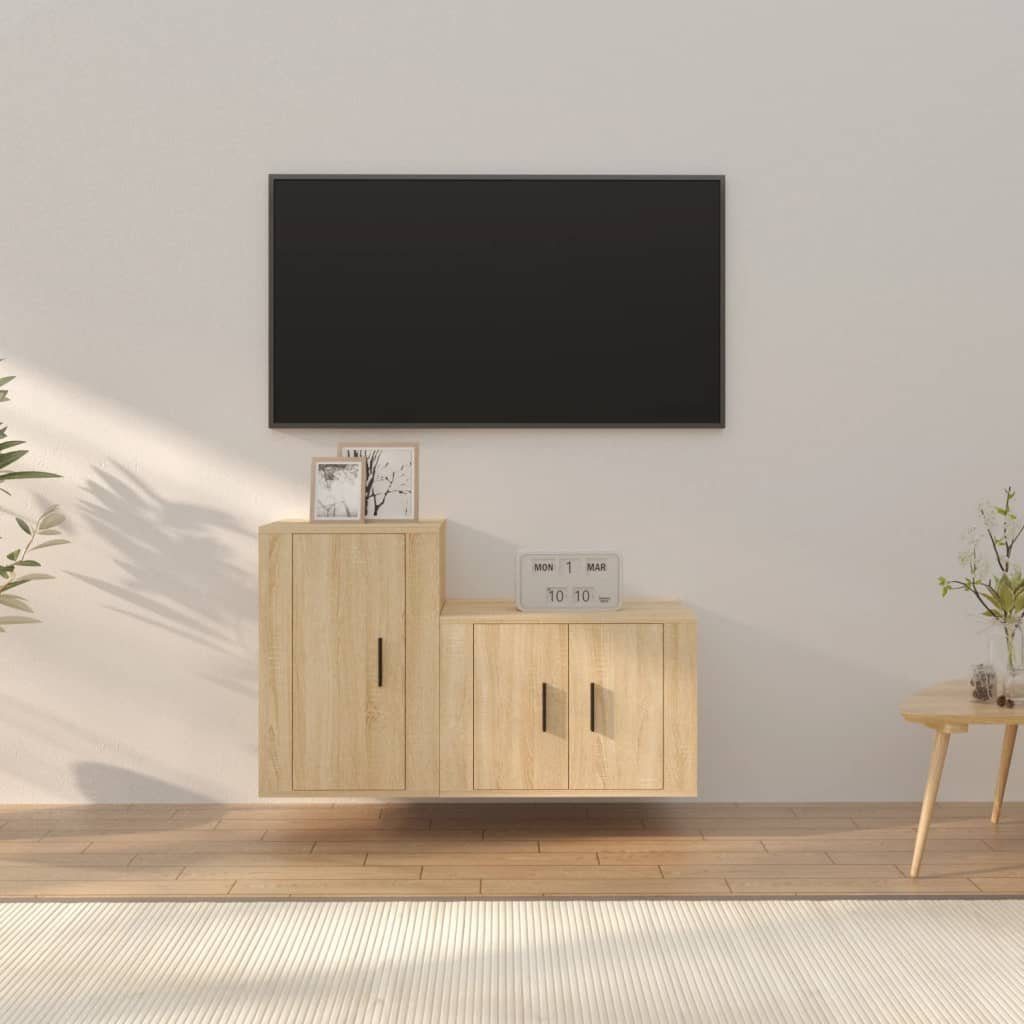 furnicato TV-Schrank 2-tlg. TV-Schrank-Set Sonoma-Eiche Holzwerkstoff