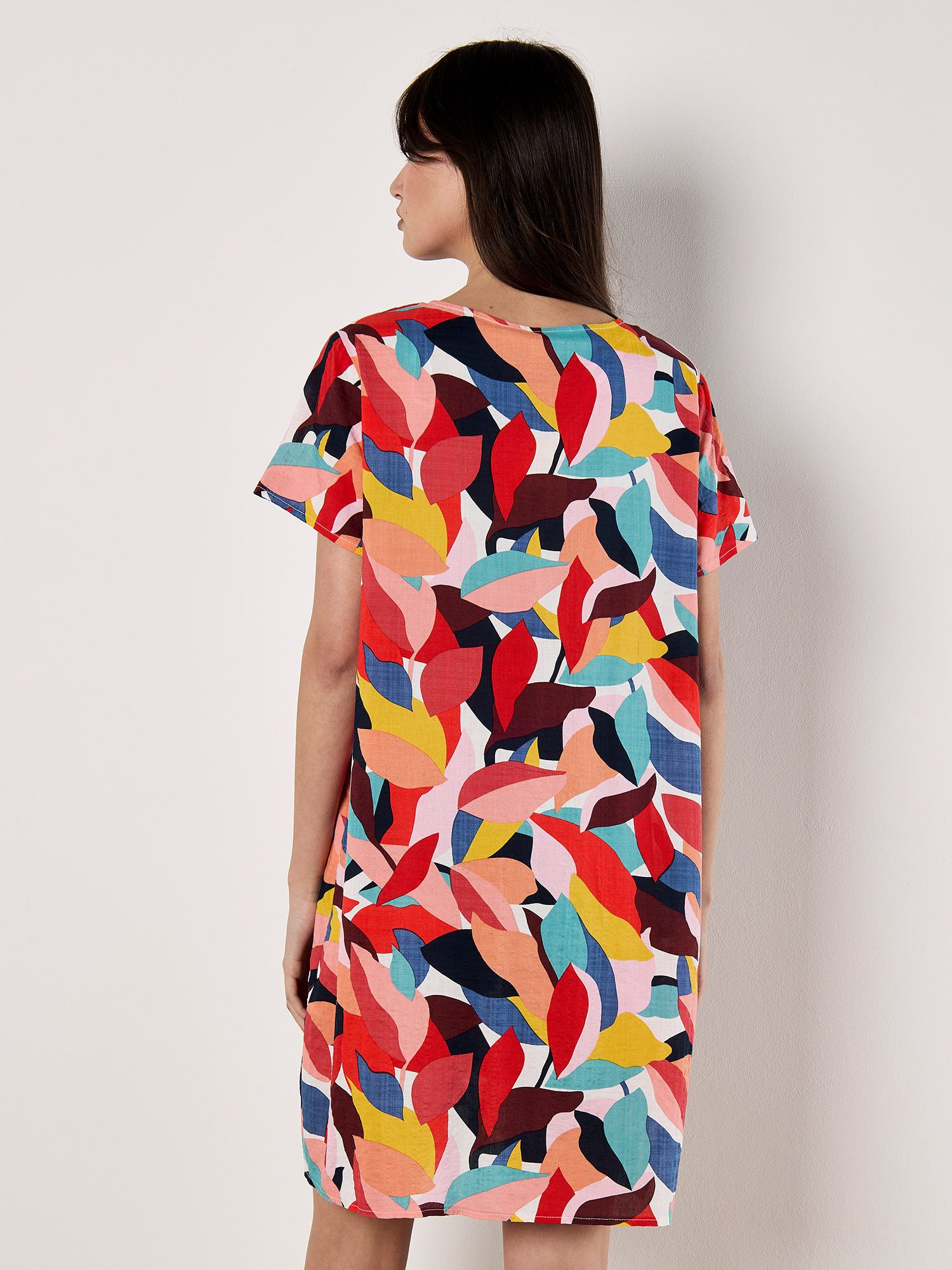 Apricot Minikleid Cocoon-Kleid mit Multicolor